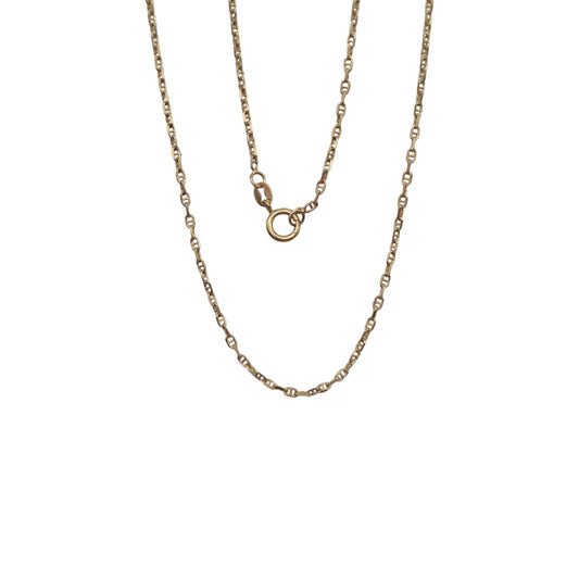 9ct 375 Yellow Gold Anchor Mariner Chain 1982 L 45.3 cm 3.0 g.
