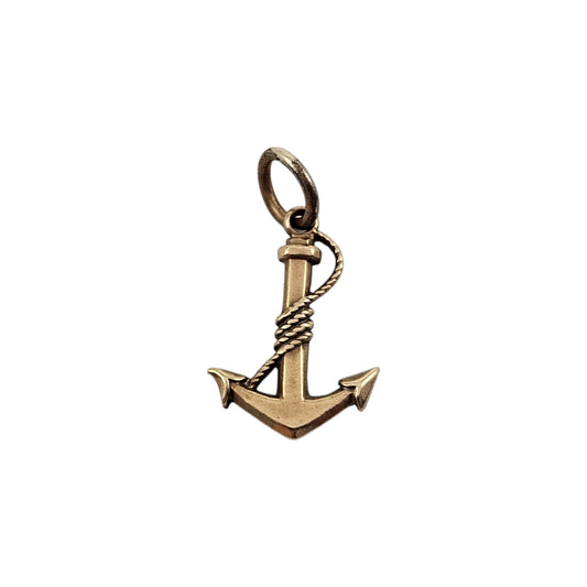 9ct Yellow Gold Anchor Charm c.1960's L 1.5 cm 0.5 g.