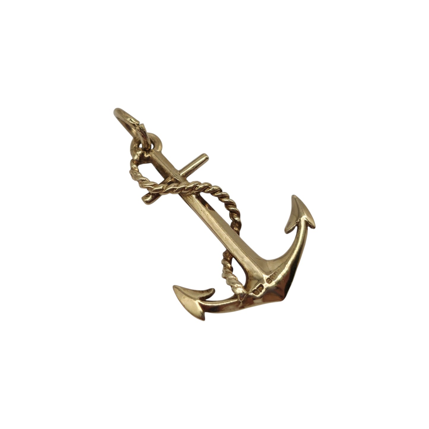 9ct 375 Yellow Gold Anchor Charm c.1980 L 2.1 cm 1.7 g.