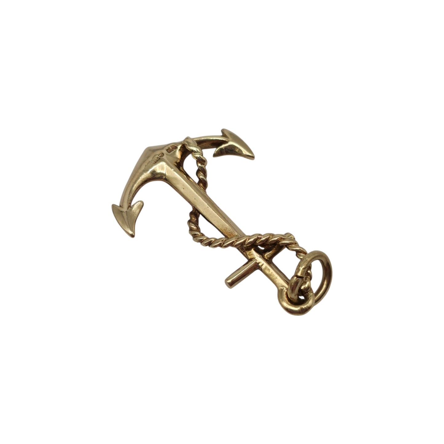 9ct 375 Yellow Gold Anchor Charm c.1980 L 2.1 cm 1.7 g.