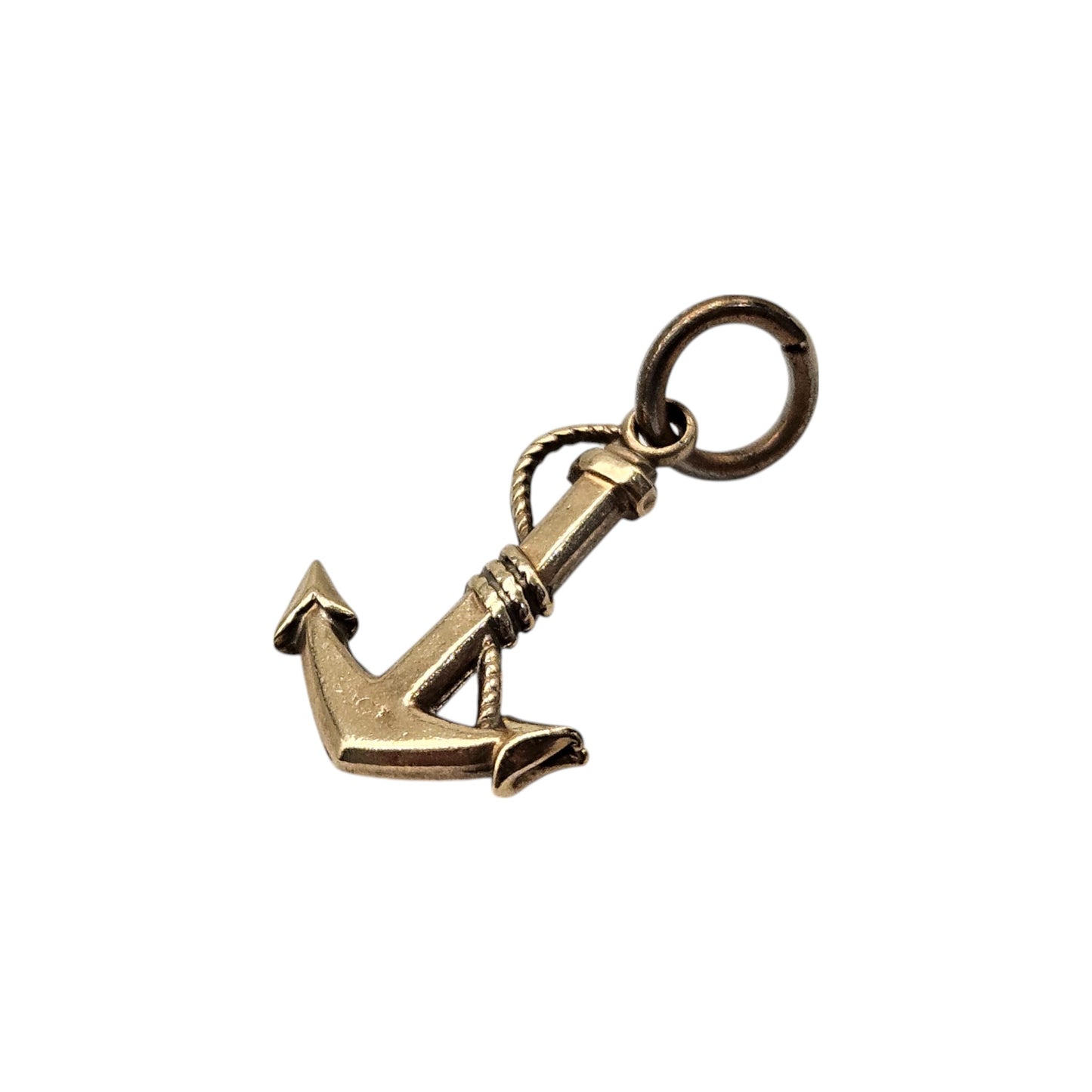 9ct Yellow Gold Anchor Charm c.1960's L 1.5 cm 0.5 g.