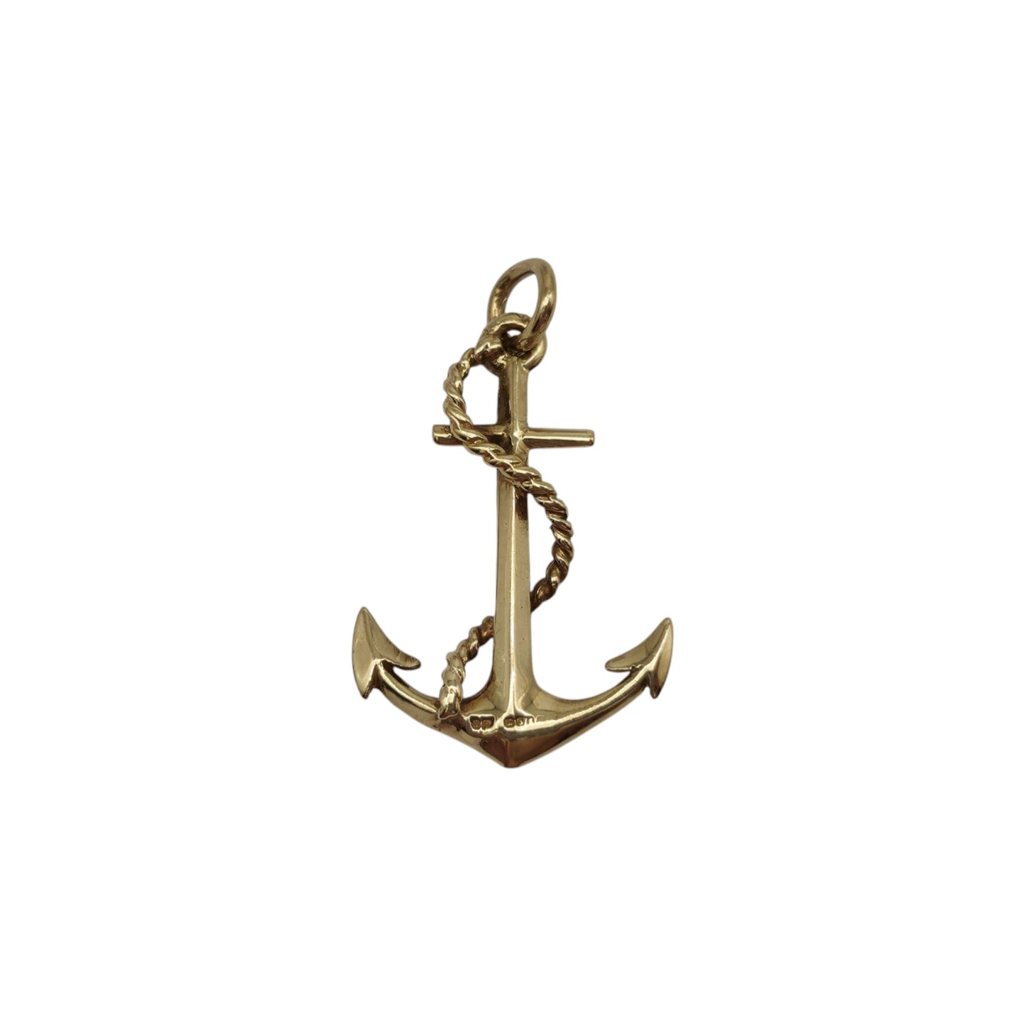 9ct 375 Yellow Gold Anchor Charm c.1980 L 2.1 cm 1.7 g.