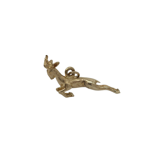 9ct Yellow Gold Antelope Charm L 2.8 cm 2.8 g.