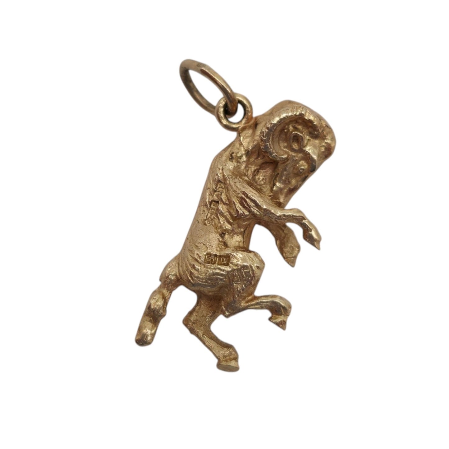 9ct 375 Yellow Gold Aries Charm 1973 L 2.2 cm 4.2 g.