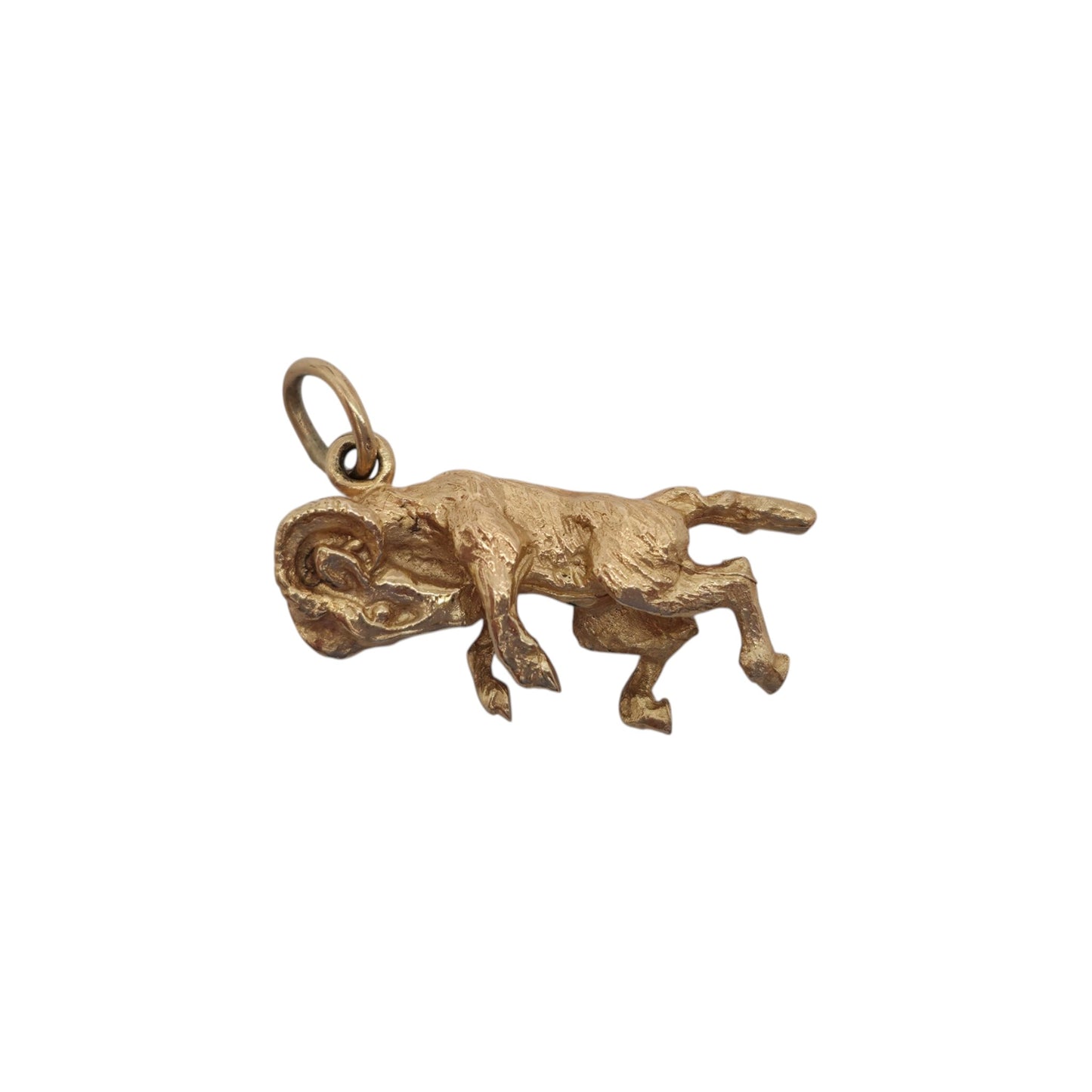 9ct 375 Yellow Gold Aries Charm 1973 L 2.2 cm 4.2 g.
