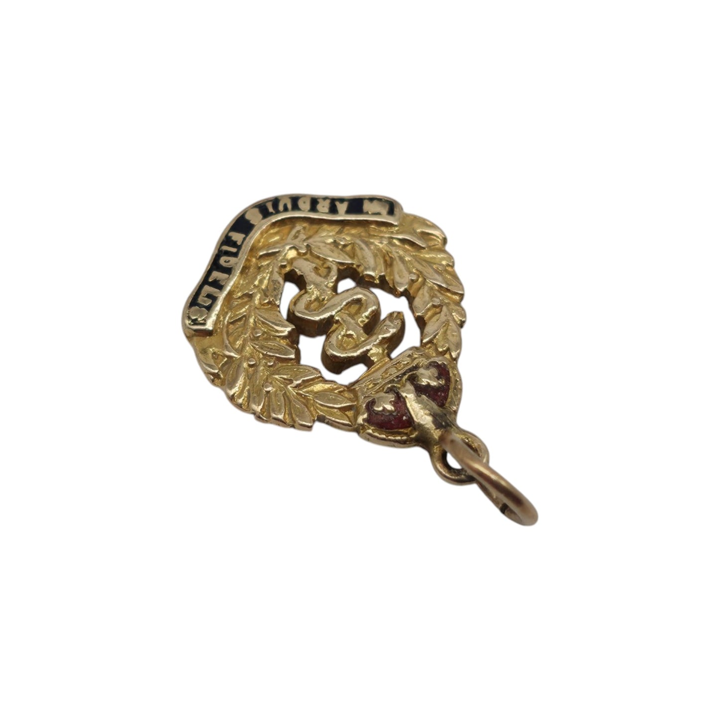 9ct 375 Yellow Gold Royal Army Medical Corps Charm c.1960's L 1.2 cm 0.9 g.
