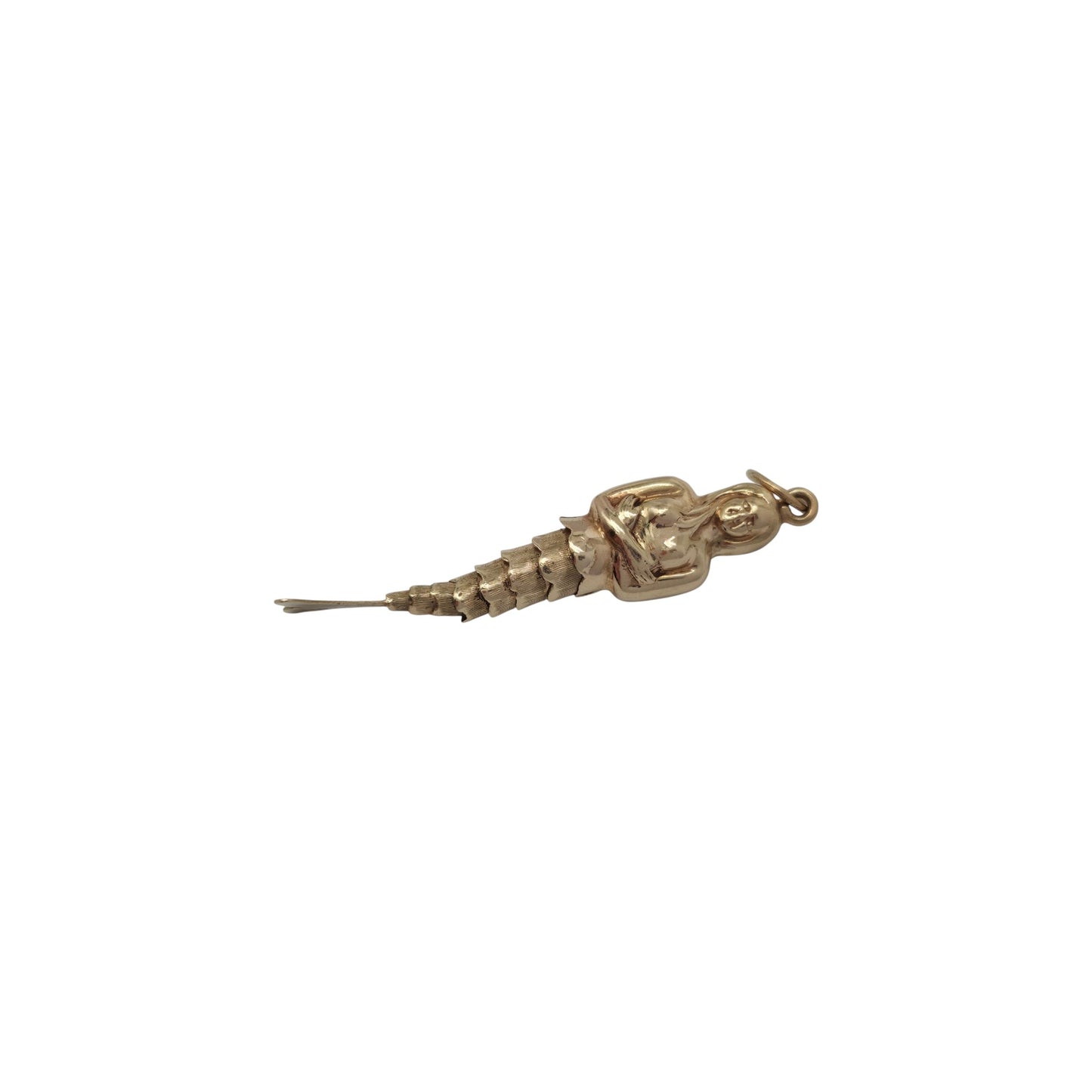 9ct 375 Yellow Gold Articulated Mermaid Charm 1976 L 3.9 cm 1.8 g.