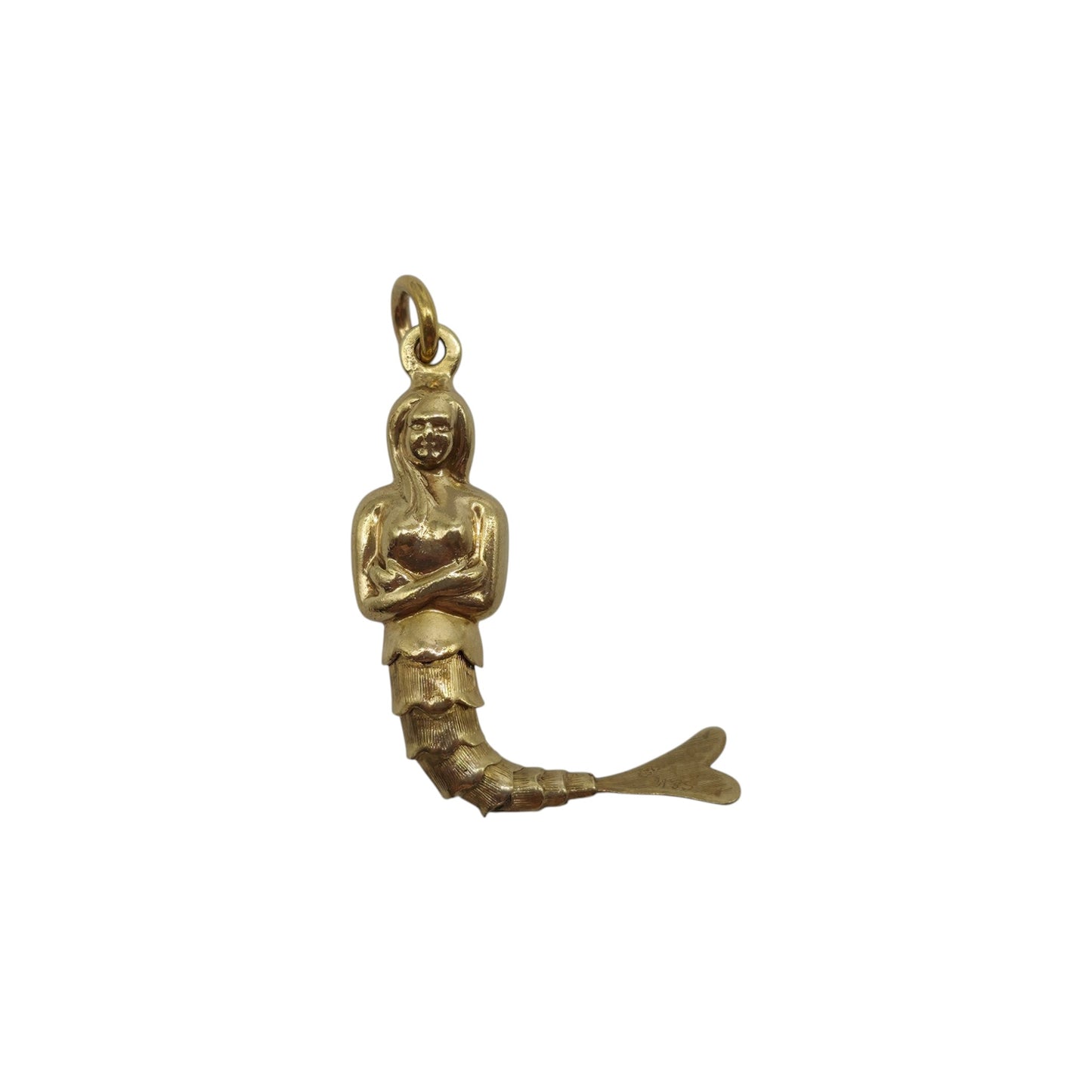 9ct 375 Yellow Gold Articulated Mermaid Charm c.1970's L 4.0 cm 2.0 g.