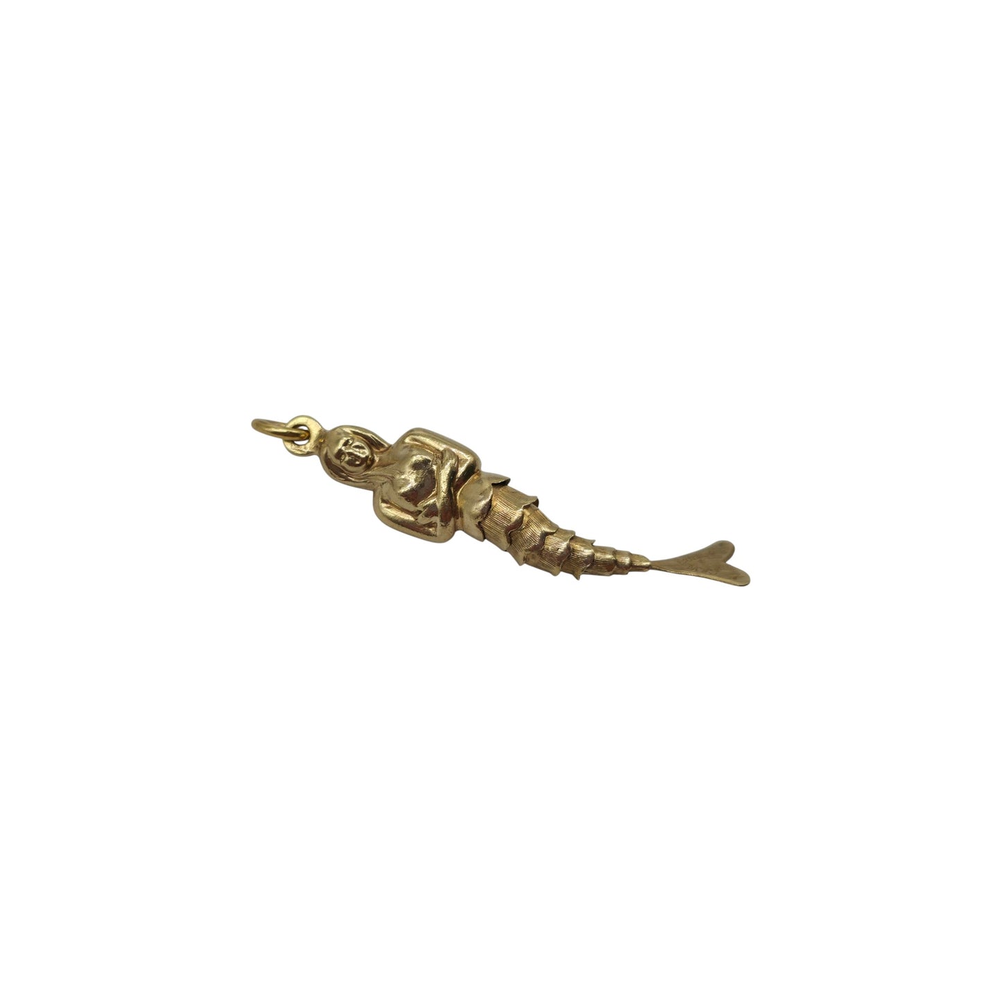 9ct 375 Yellow Gold Articulated Mermaid Charm c.1970's L 4.0 cm 2.0 g.