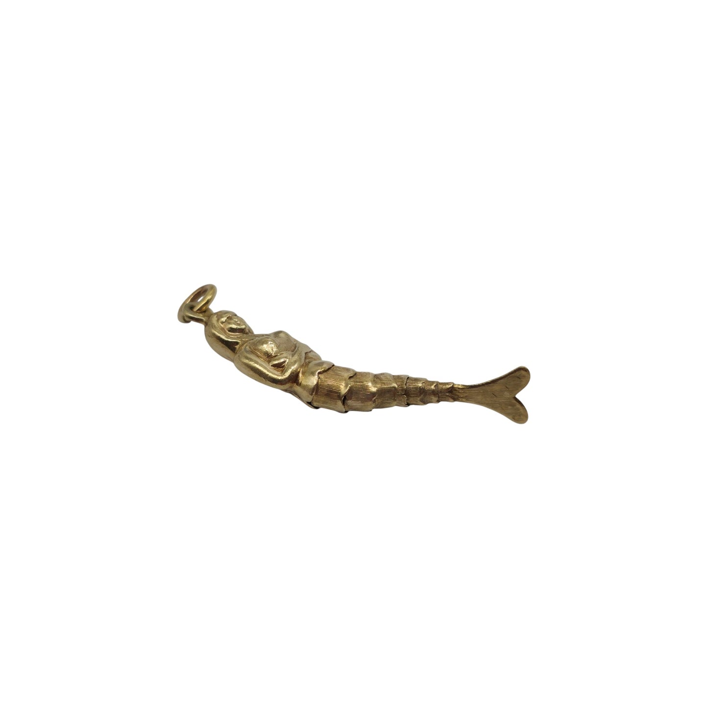 9ct 375 Yellow Gold Articulated Mermaid Charm c.1970's L 4.0 cm 2.0 g.
