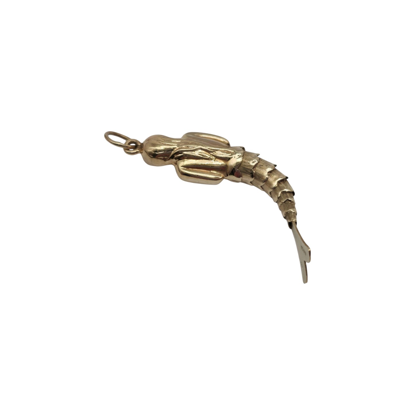 9ct 375 Yellow Gold Articulated Mermaid Charm 1976 L 3.9 cm 1.8 g.