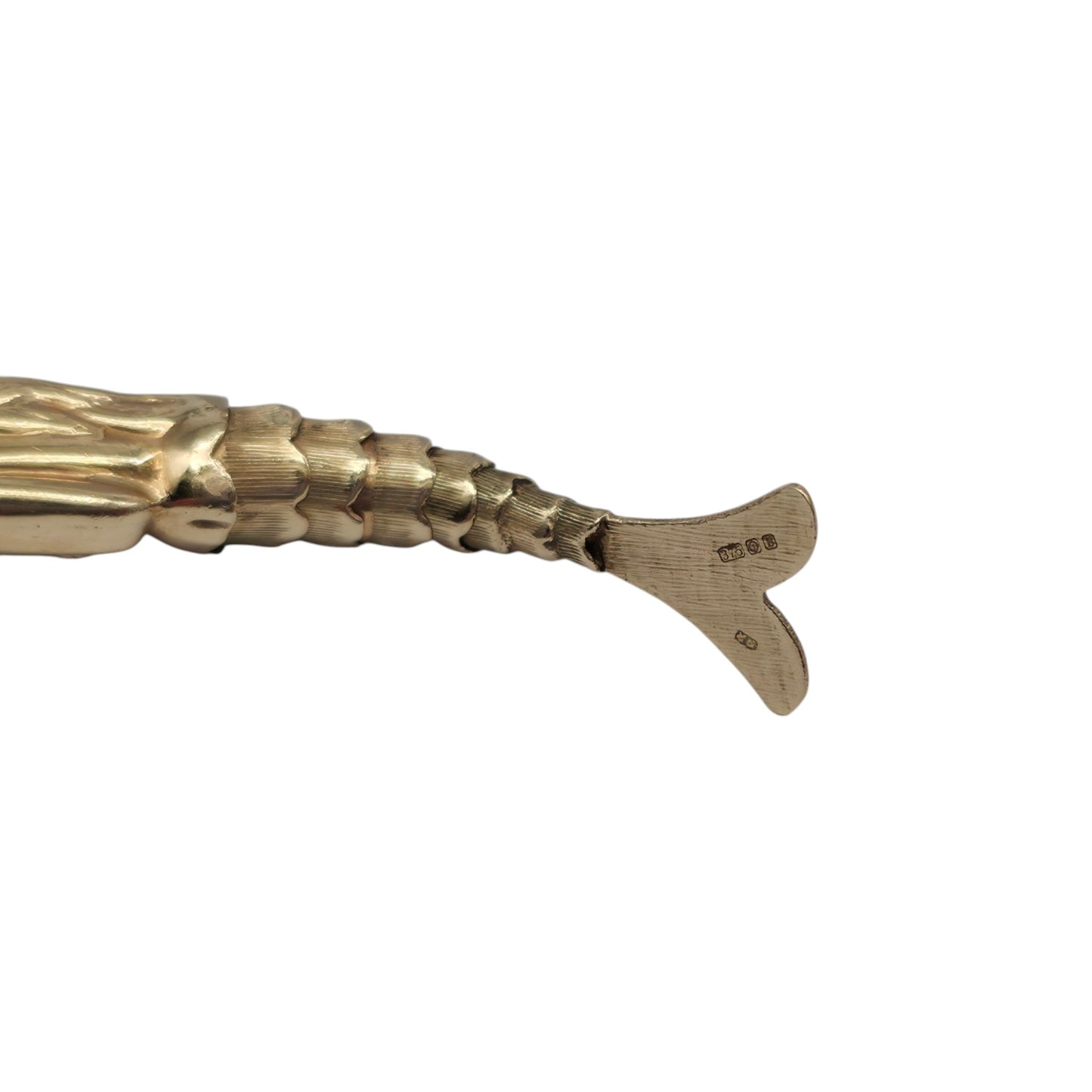 9ct 375 Yellow Gold Articulated Mermaid Charm 1976 L 3.9 cm 1.8 g.