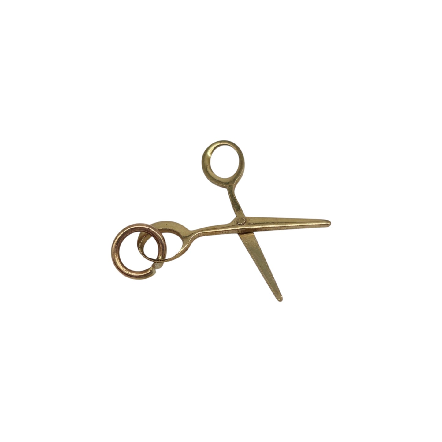 10ct Yellow Gold Articulated Scissors Charm L 1.8 cm 0.5 g.