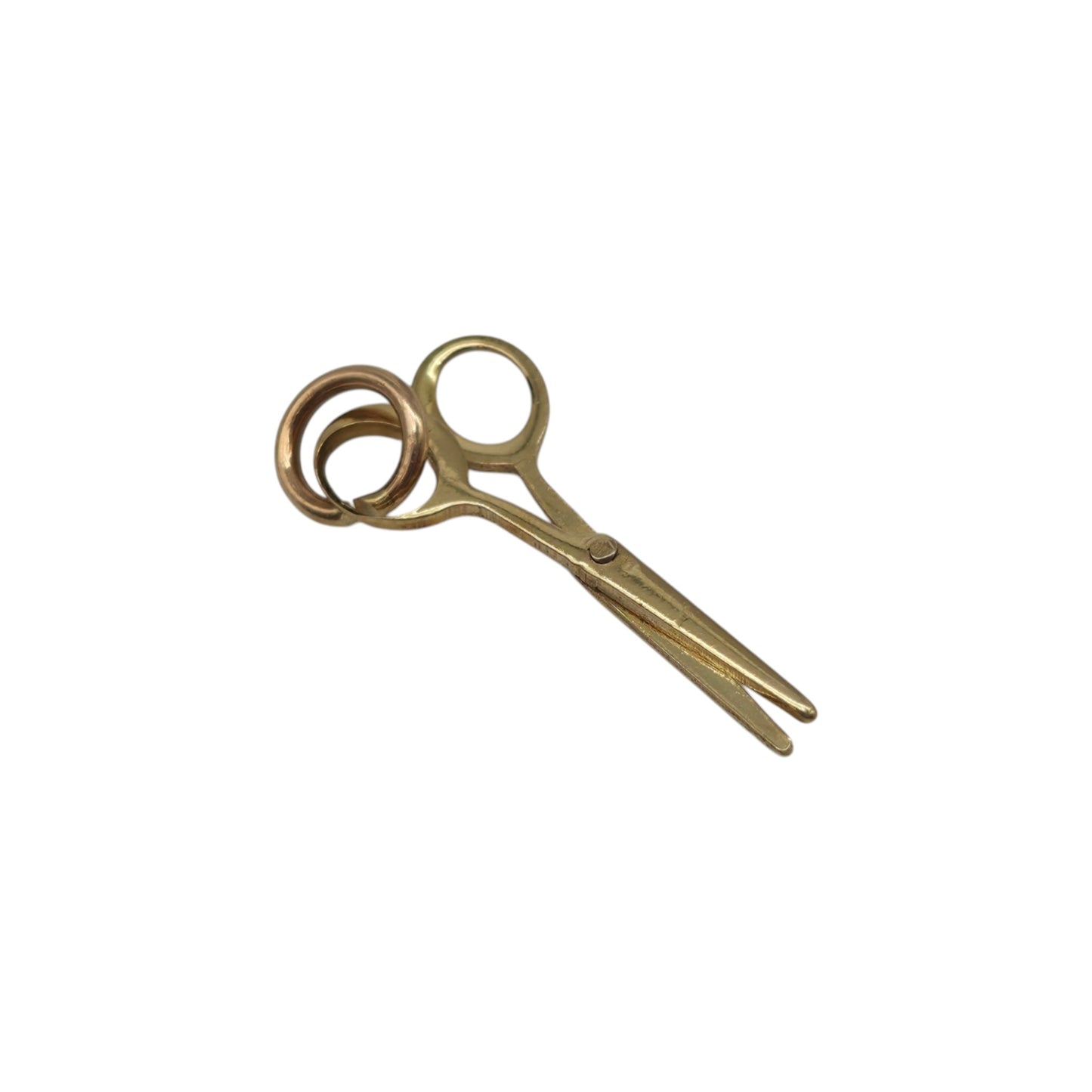 10ct Yellow Gold Articulated Scissors Charm L 1.8 cm 0.5 g.