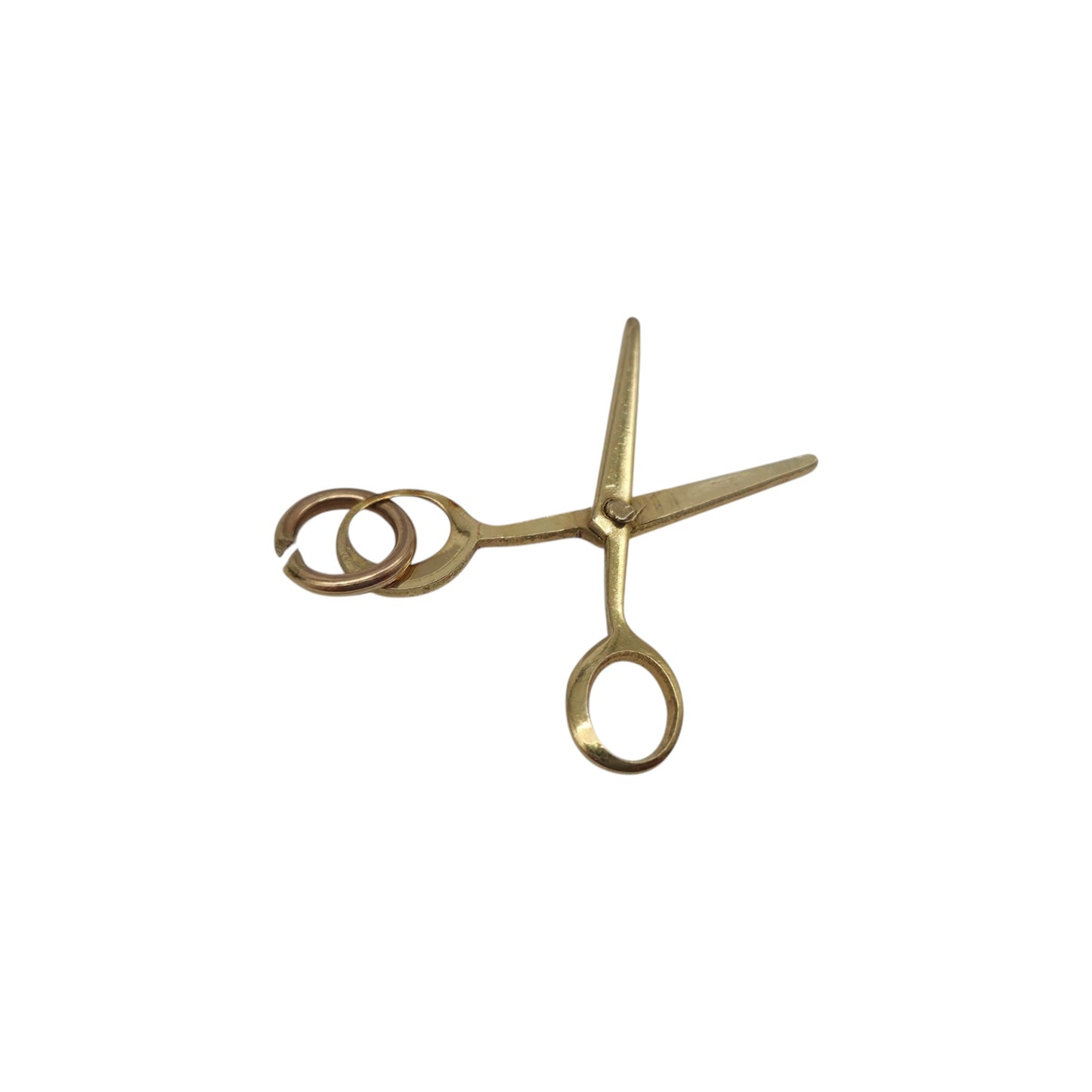 10ct Yellow Gold Articulated Scissors Charm L 1.8 cm 0.5 g.