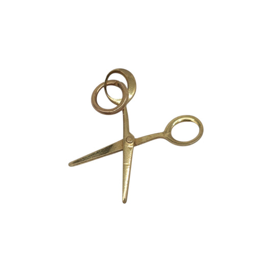 10ct Yellow Gold Articulated Scissors Charm L 1.8 cm 0.5 g.
