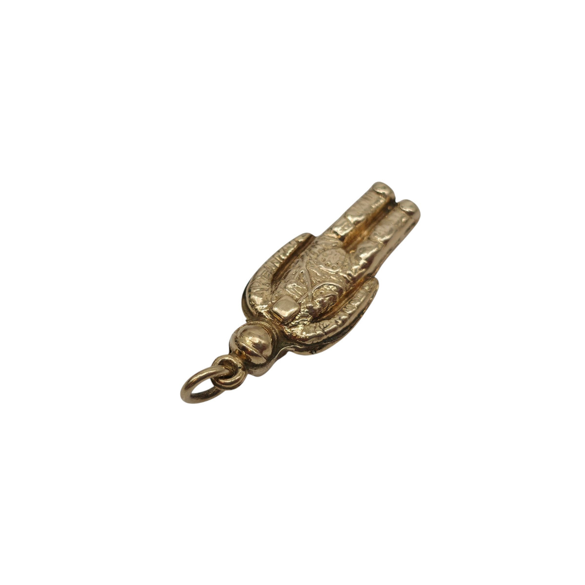 9ct 375 Yellow Gold Astronaut Charm 1973 L 2.2 cm 1.1 g.