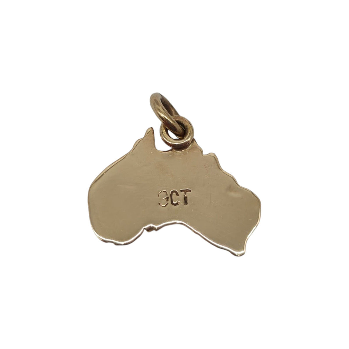9ct Yellow Gold Australia Map Charm With Opal Triplet L 1.5 cm 0.9 g.