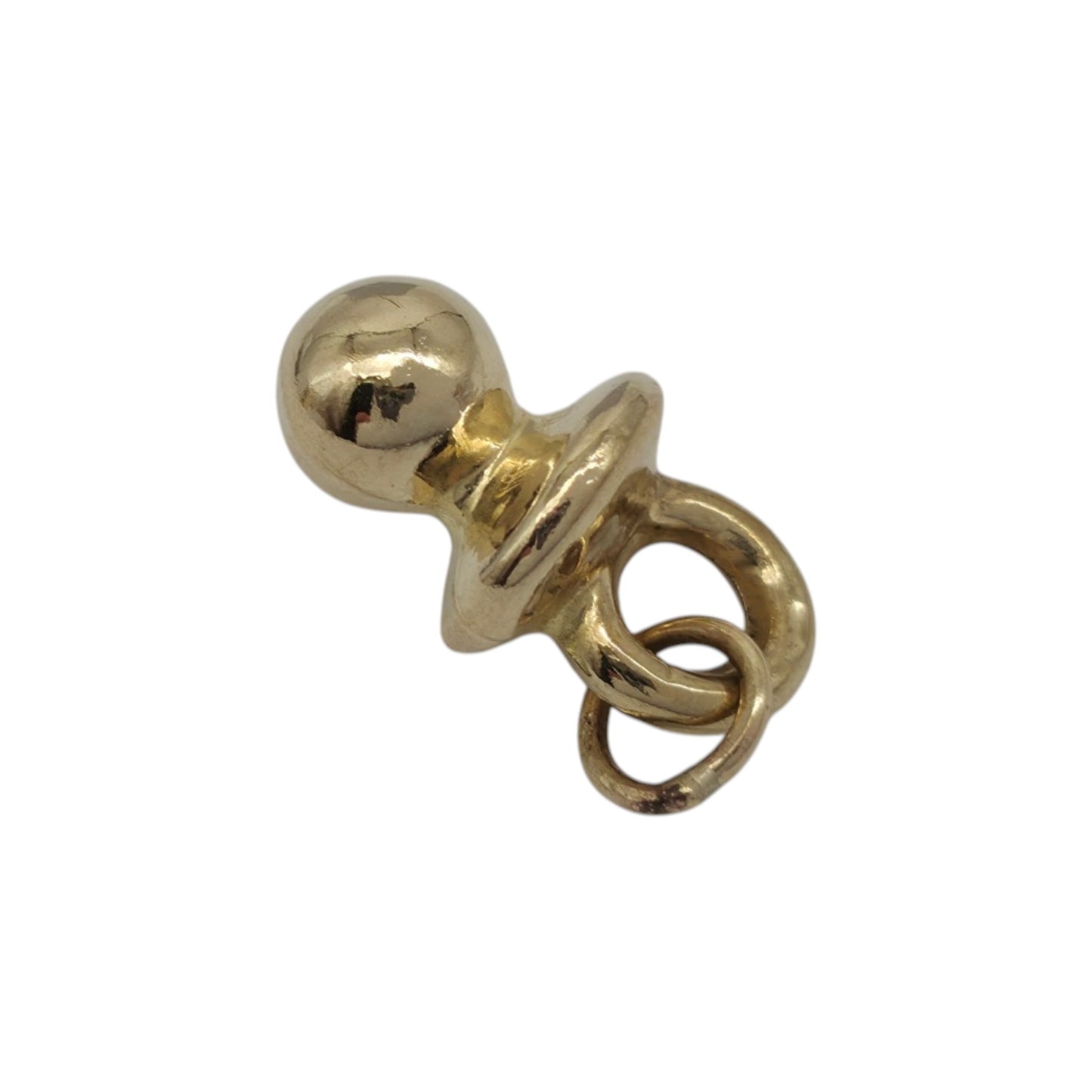 9ct Yellow Gold Baby Dummy Charm L 1.6 cm 0.8 g.