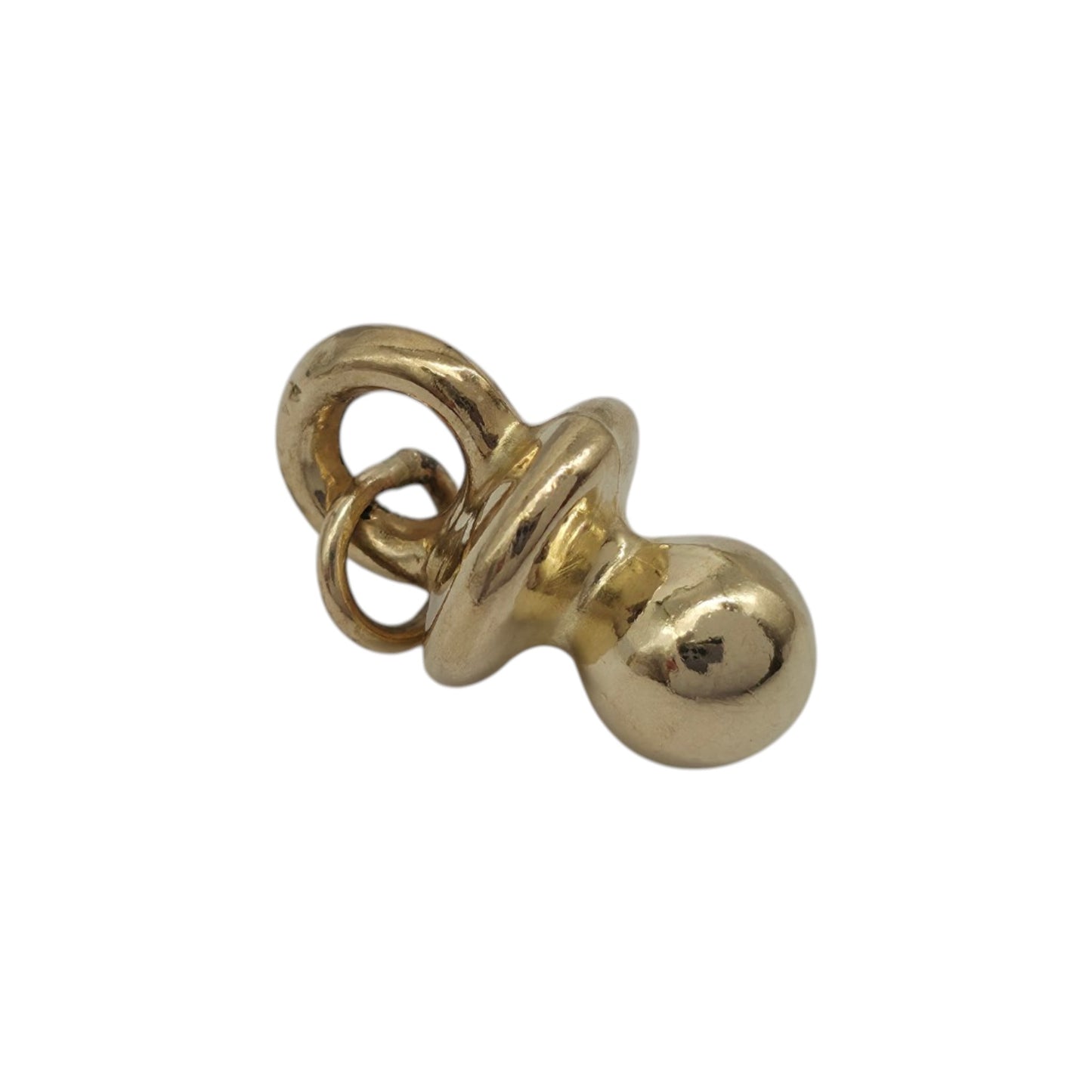 9ct Yellow Gold Baby Dummy Charm L 1.6 cm 0.8 g.