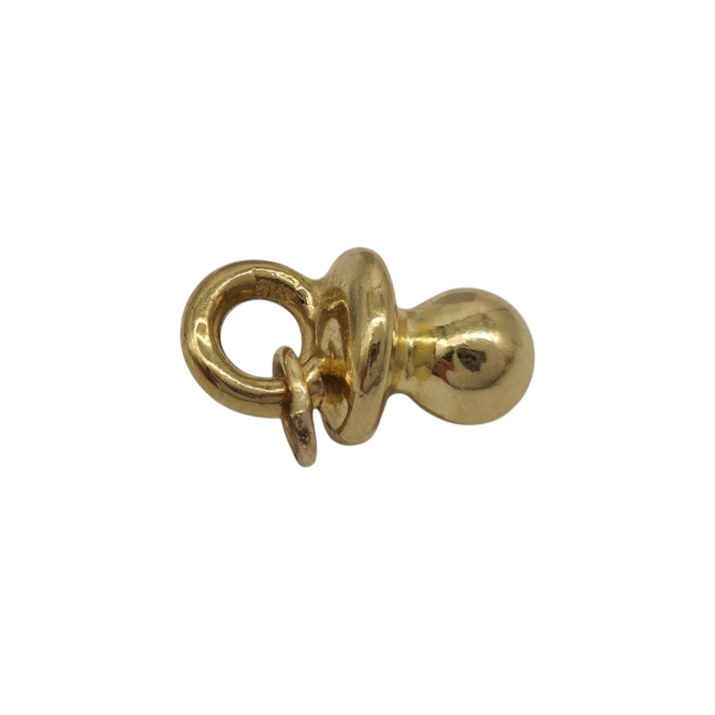 9ct Yellow Gold Baby Dummy Charm L 1.6 cm 0.8 g.
