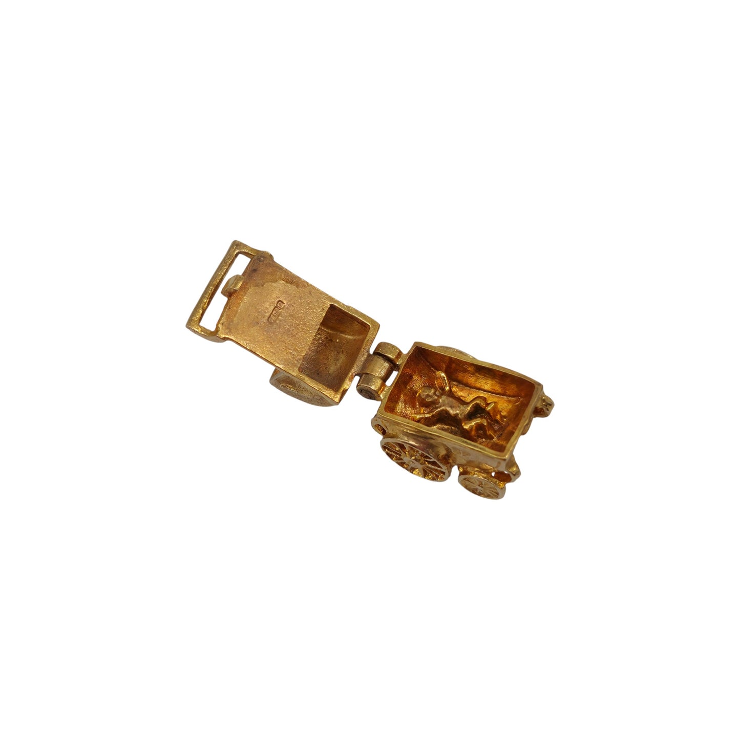 9K 375イエローゴールド ベビーカー開閉式チャーム 1965年製 長さ1.5cm 3.2g