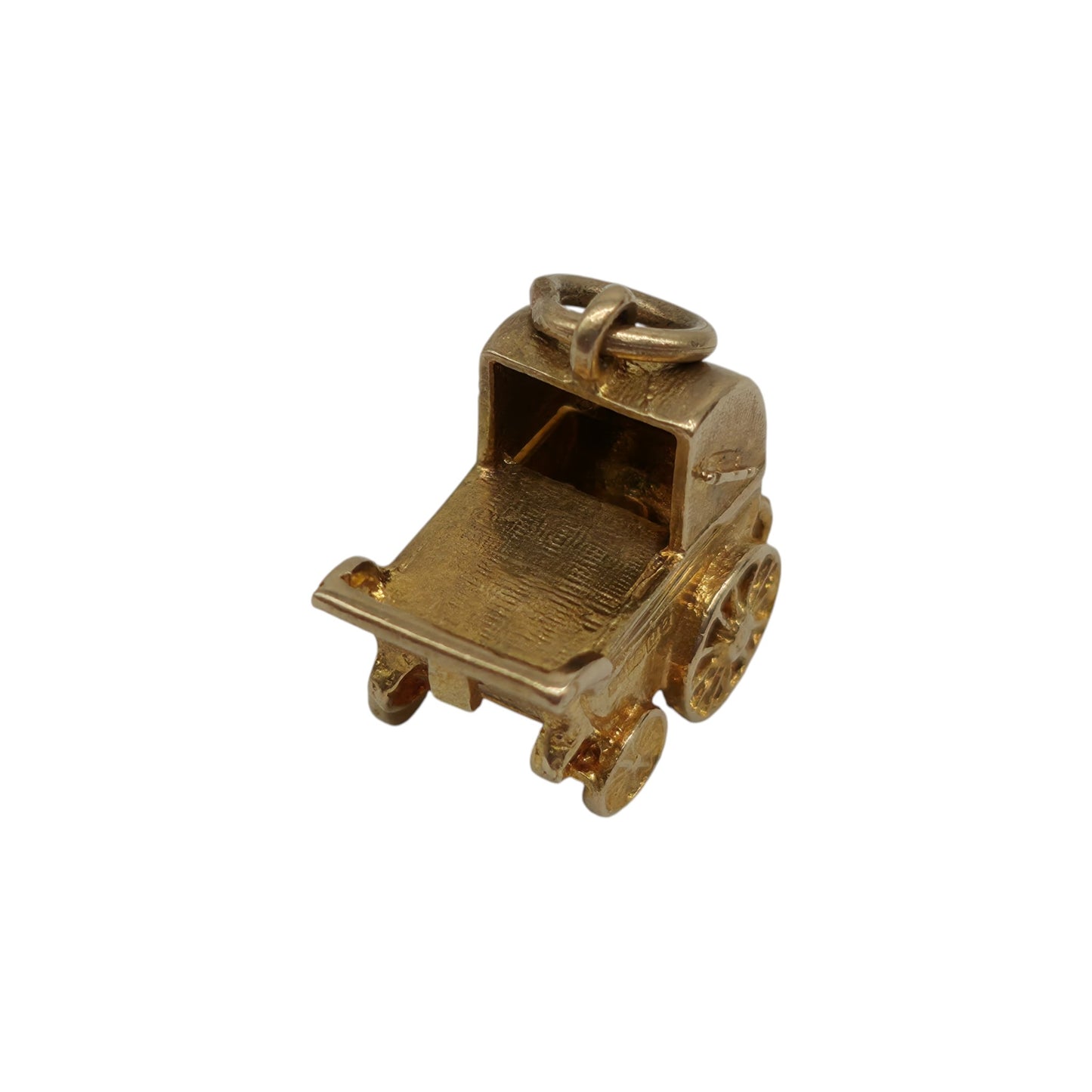 9K 375イエローゴールド ベビーカー開閉式チャーム 1965年製 長さ1.5cm 3.2g