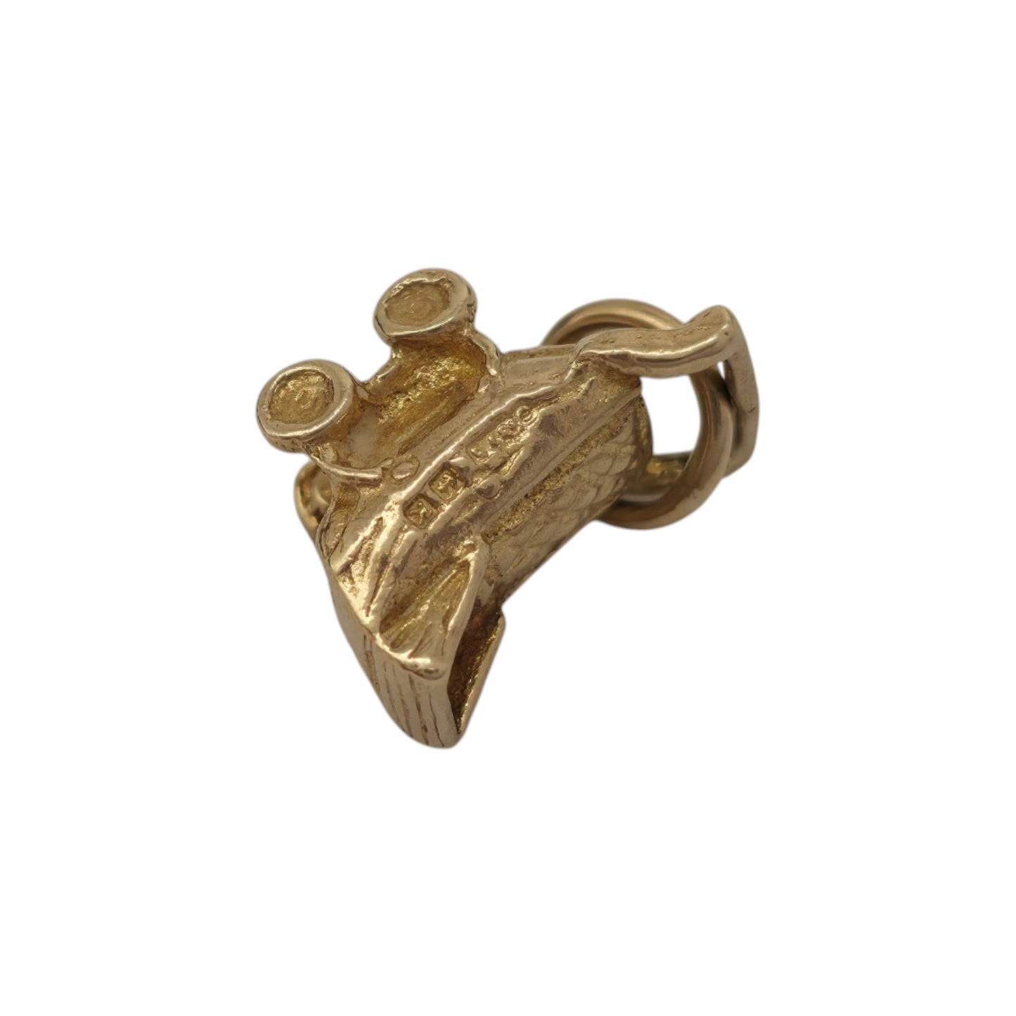 9ct 375 Yellow Gold Baby Pram Charm 1959 L 1.1 cm 1.4 g.