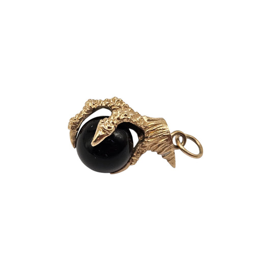 9ct 375 Yellow Gold Ball In Claw Charm 1969 L 1.9 cm 4.2 g.