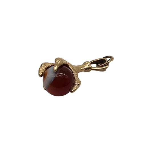 9ct 375 Yellow Gold Ball In Claw Charm 1995 L 2.1 cm 2.1 g.