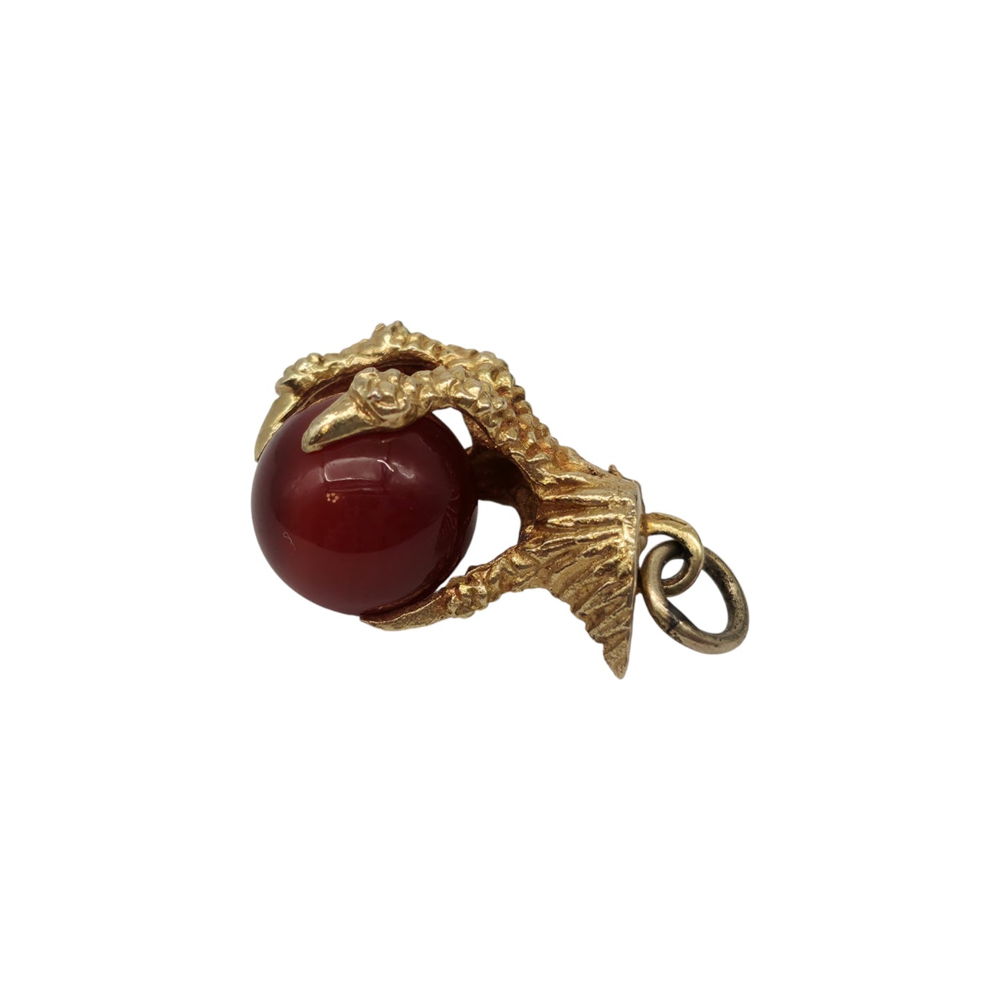 9ct 375 Yellow Gold Ball In Claw Charm 1976 L 1.7 cm 3.8 g.