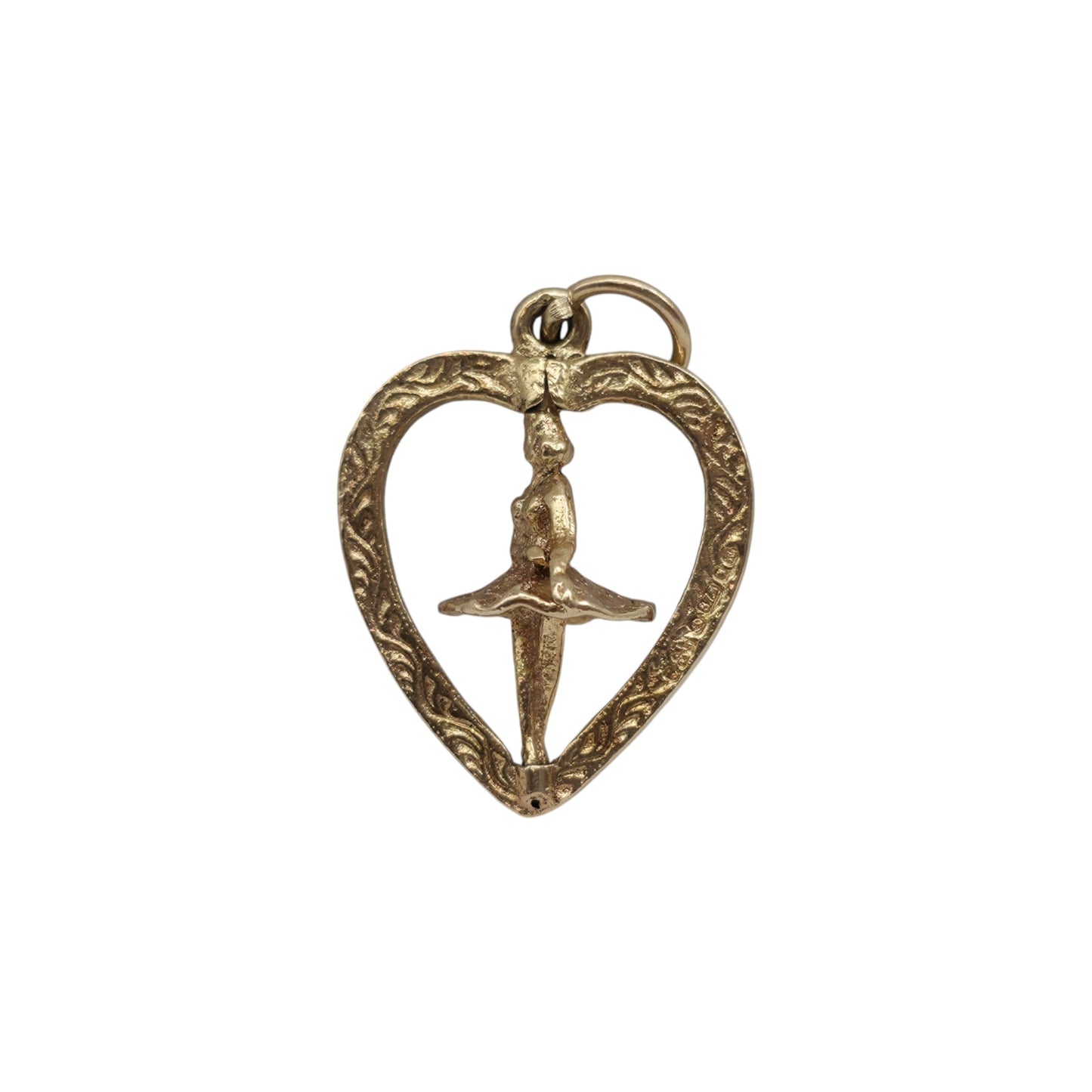 9ct 375 Yellow Gold Articulated Ballerina Charm 1975 L 1.8 cm 1.9 g.