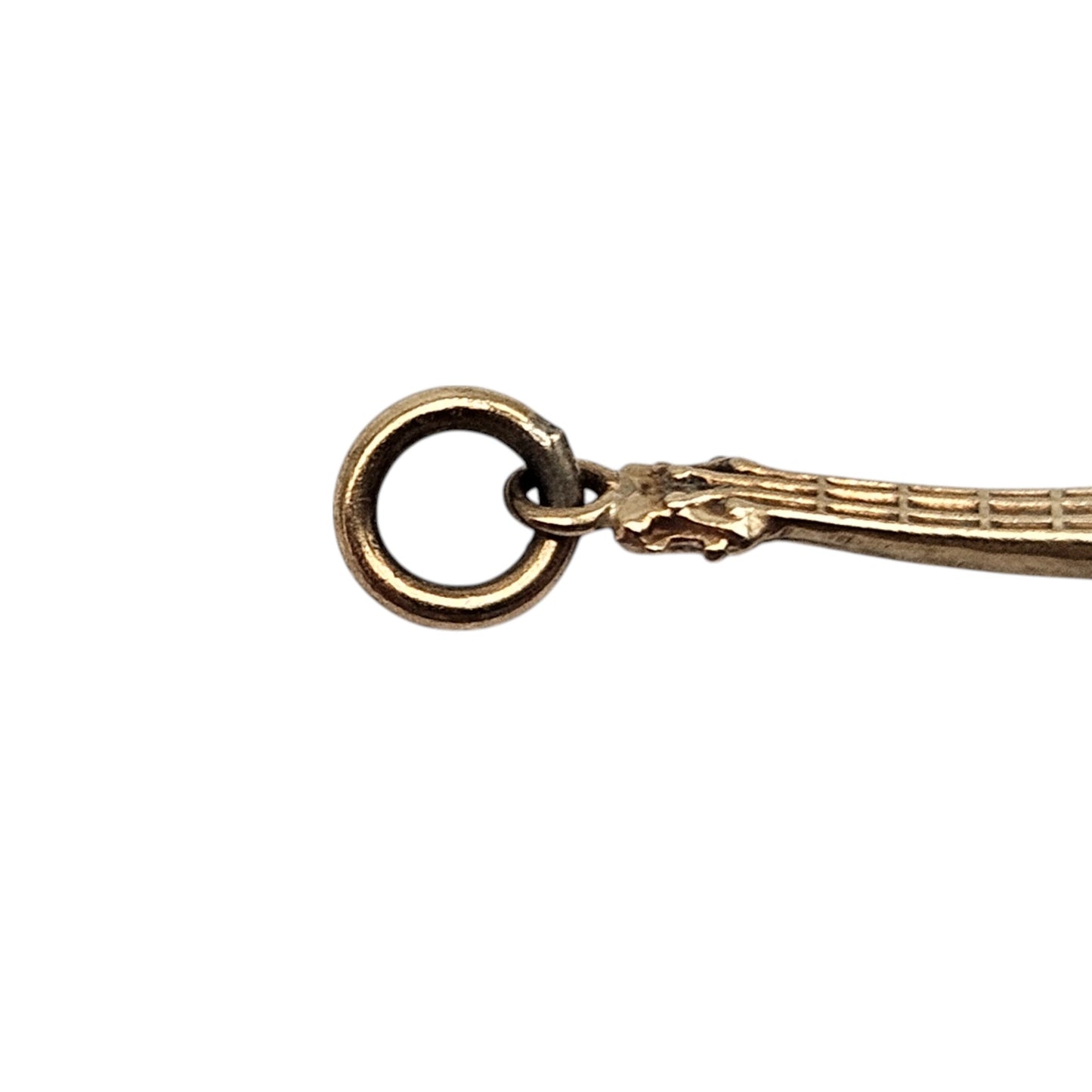 Chester 9ct 375 Yellow Gold Mandolin Charm 1959 L 1.9 cm 0.5 g.