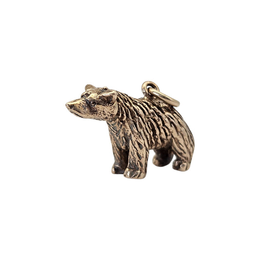 Heavy 9ct Yellow Gold Bear Charm c.1960's L 2.1 cm 5.5 g.