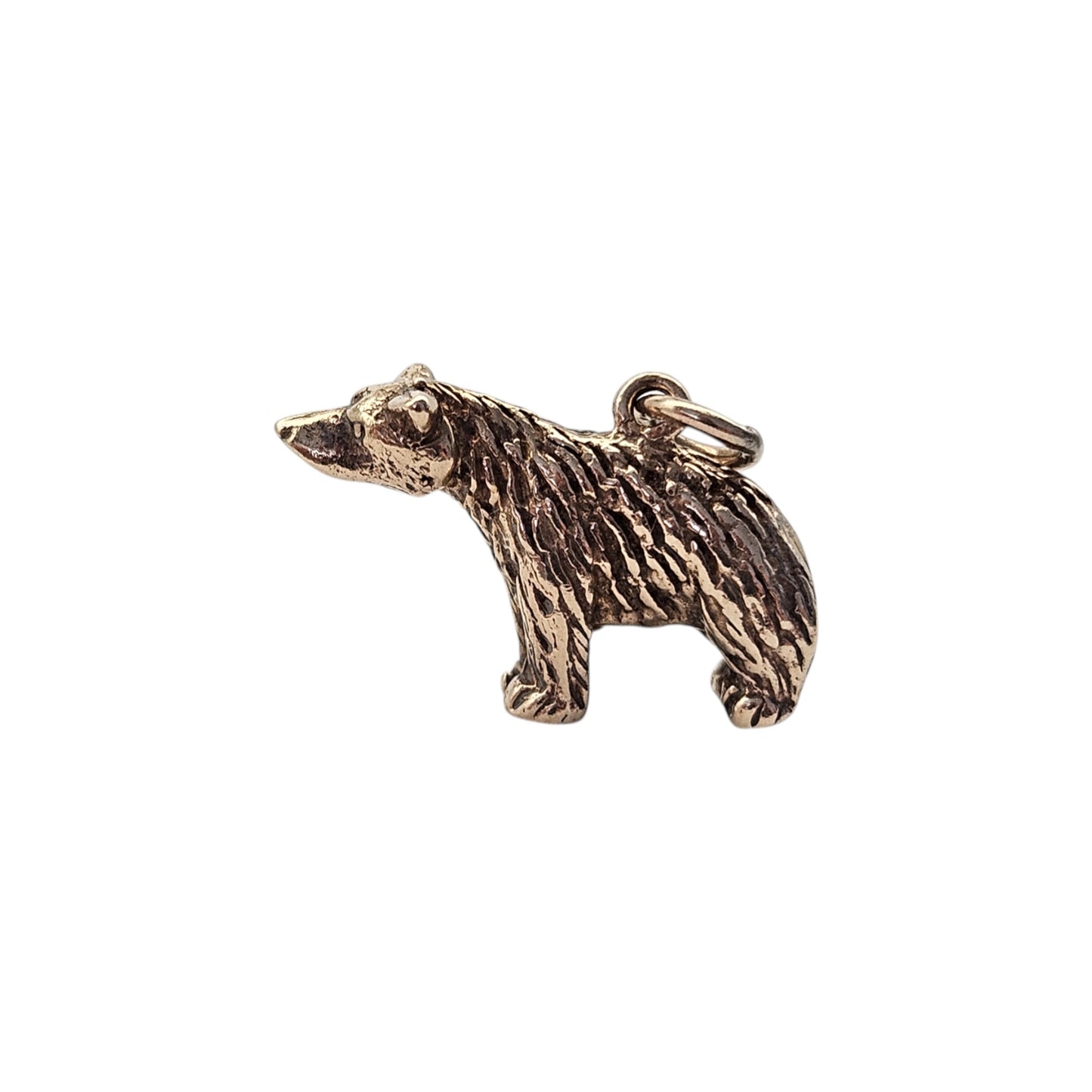 Heavy 9ct Yellow Gold Bear Charm c.1960's L 2.1 cm 5.5 g.