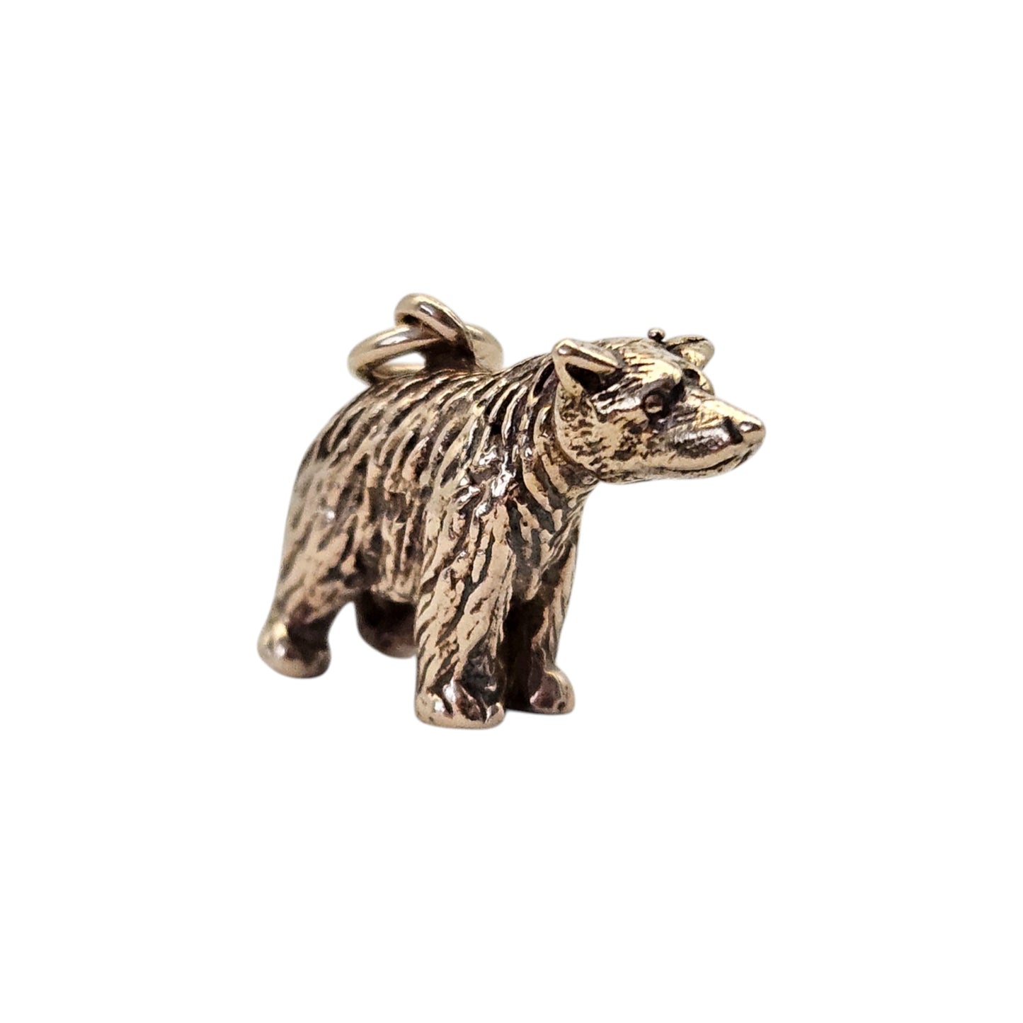 Heavy 9ct Yellow Gold Bear Charm c.1960's L 2.1 cm 5.5 g.