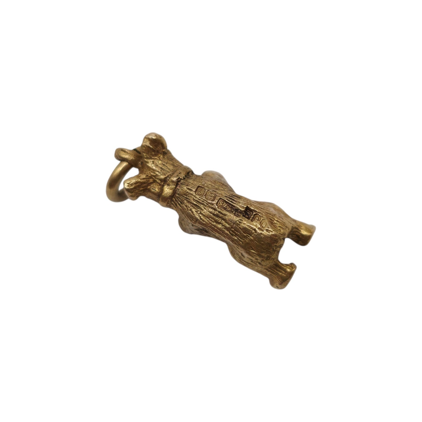 Scottish 9ct 375 Yellow Gold Bear Charm c.1963 L 1.4 cm 2.3 g.