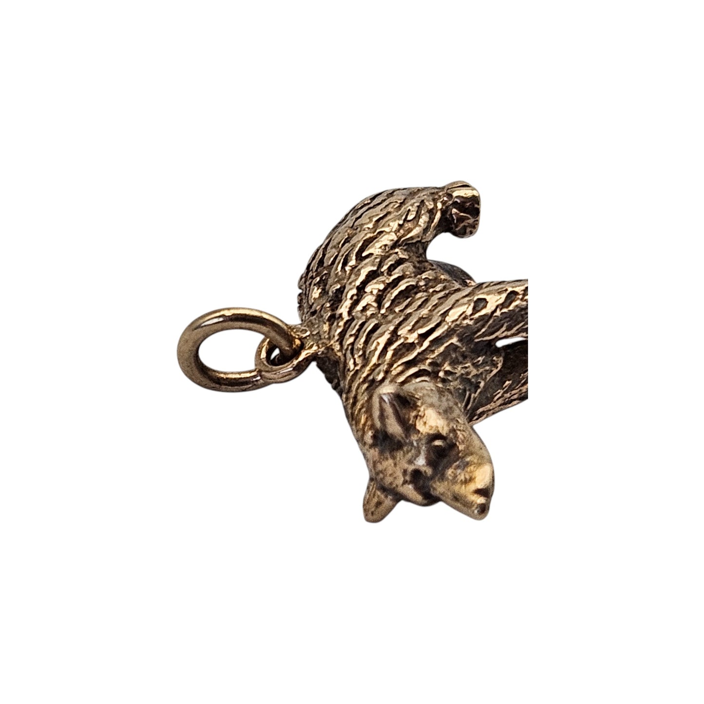 Heavy 9ct Yellow Gold Bear Charm c.1960's L 2.1 cm 5.5 g.
