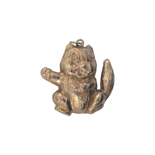 9ct 375 Yellow Gold Beaver Charm 1973 L 2.3 cm 2.8 g.