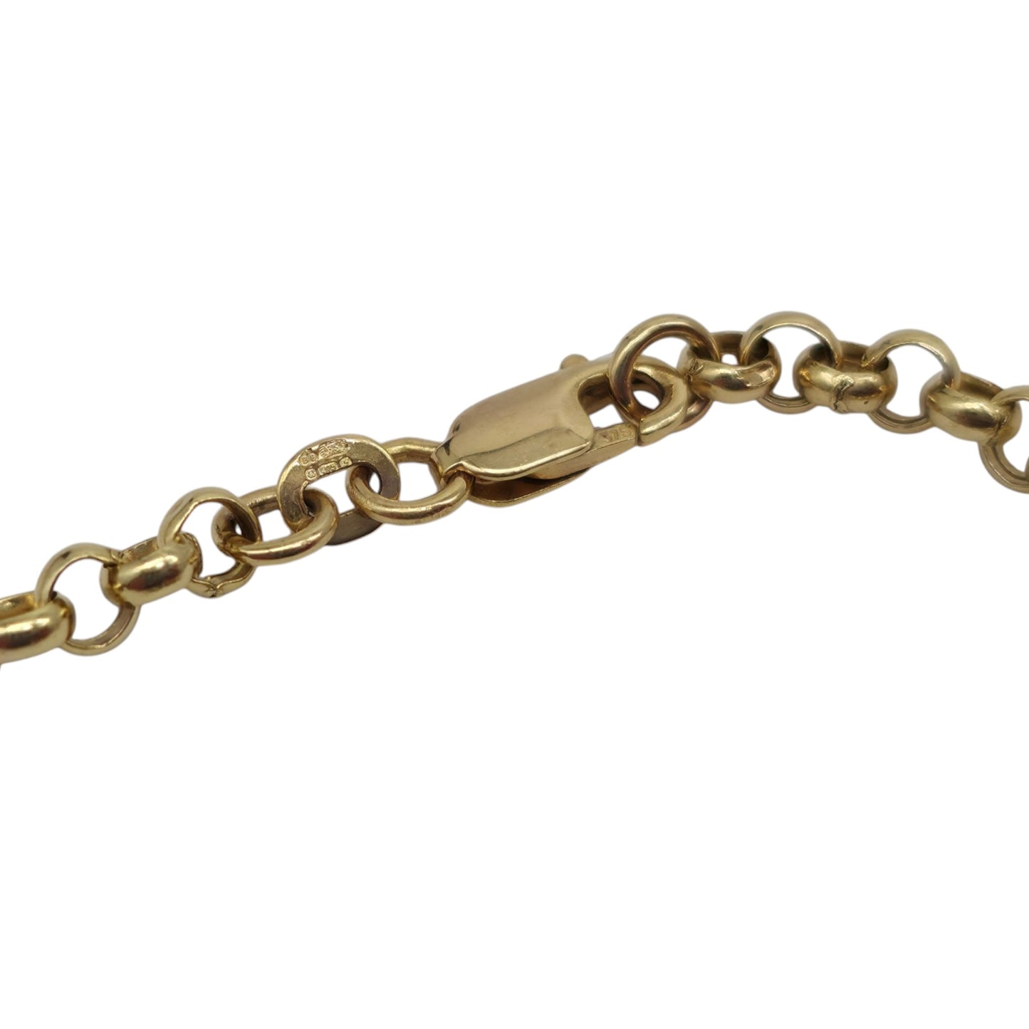 9ct 375 Yellow Gold Belcher Bracelet 1998 L 18.8 cm 1.8 g.