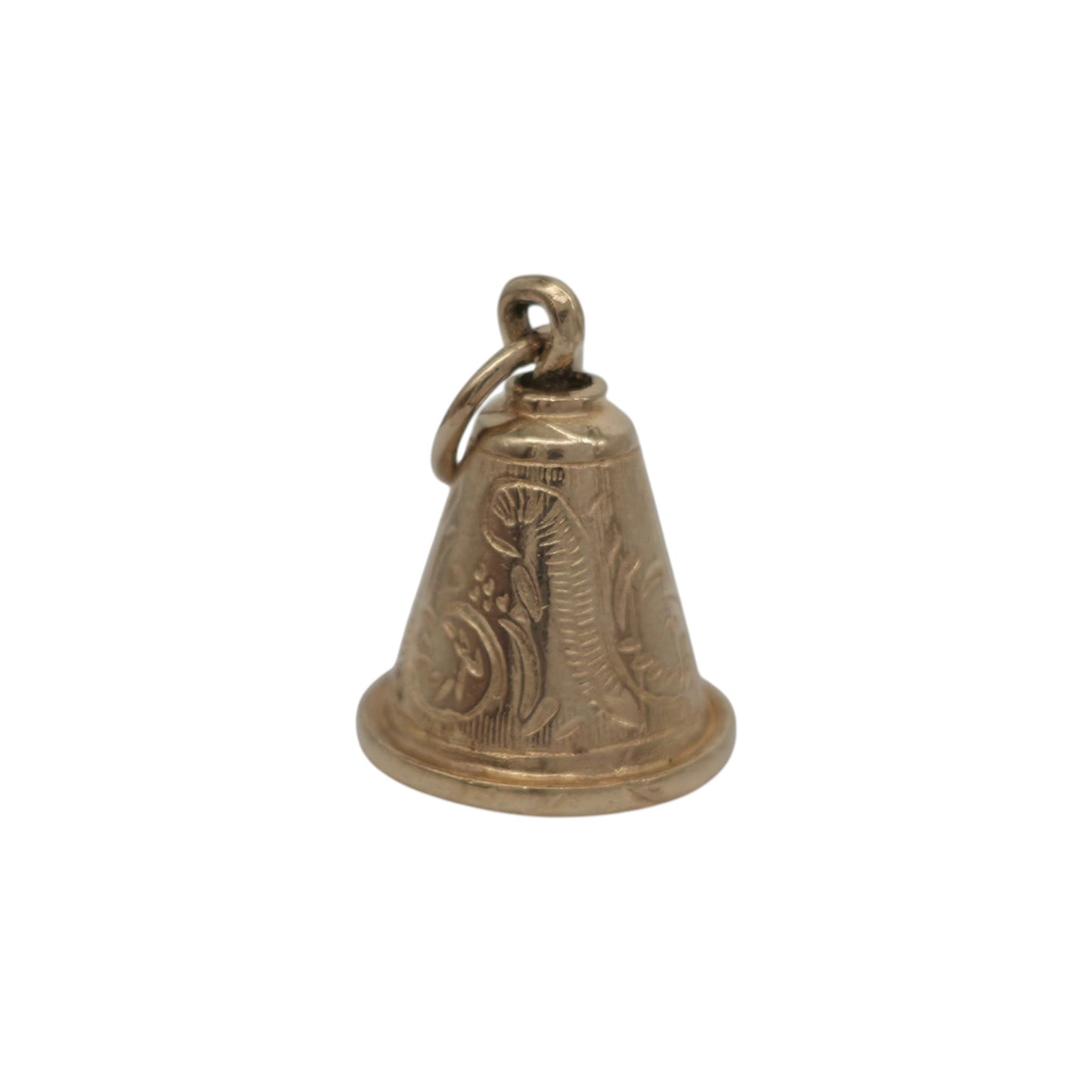 9ct Yellow Gold Decorative Bell Charm L 1.1 cm 2.8 g.