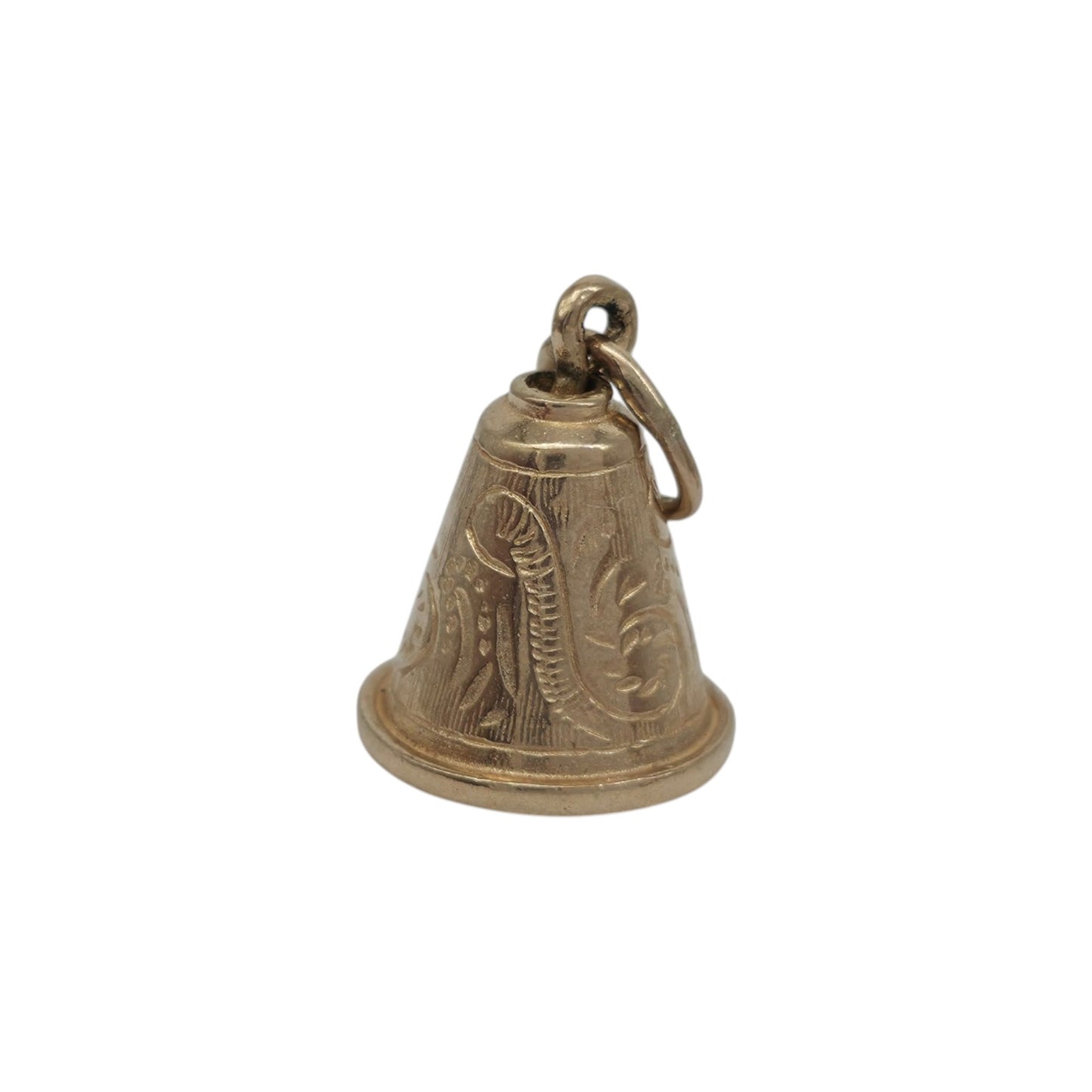 9ct Yellow Gold Decorative Bell Charm L 1.1 cm 2.8 g.