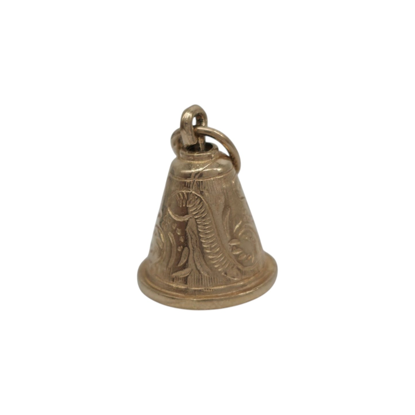 9ct Yellow Gold Decorative Bell Charm L 1.1 cm 2.8 g.