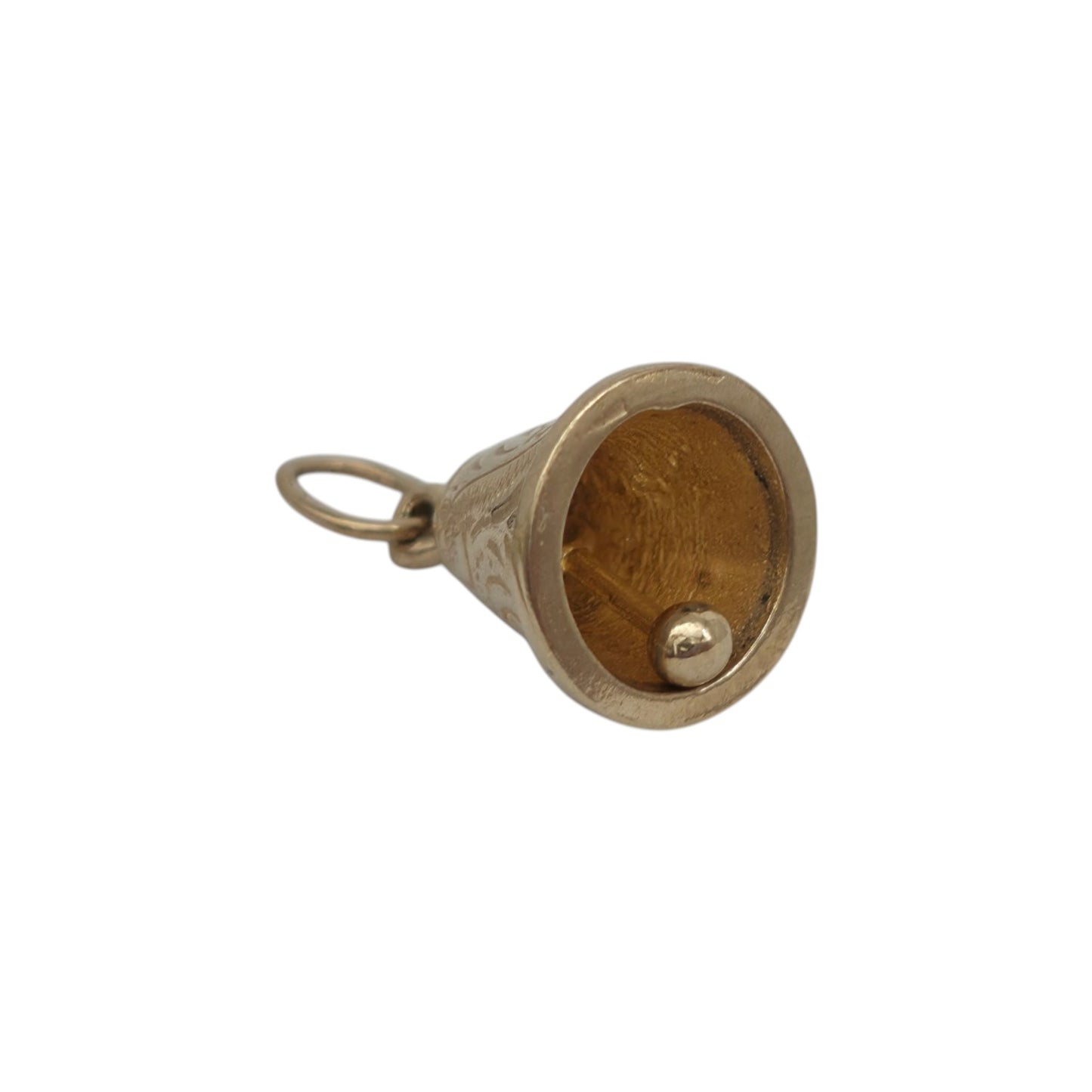 9ct Yellow Gold Decorative Bell Charm L 1.1 cm 2.8 g.
