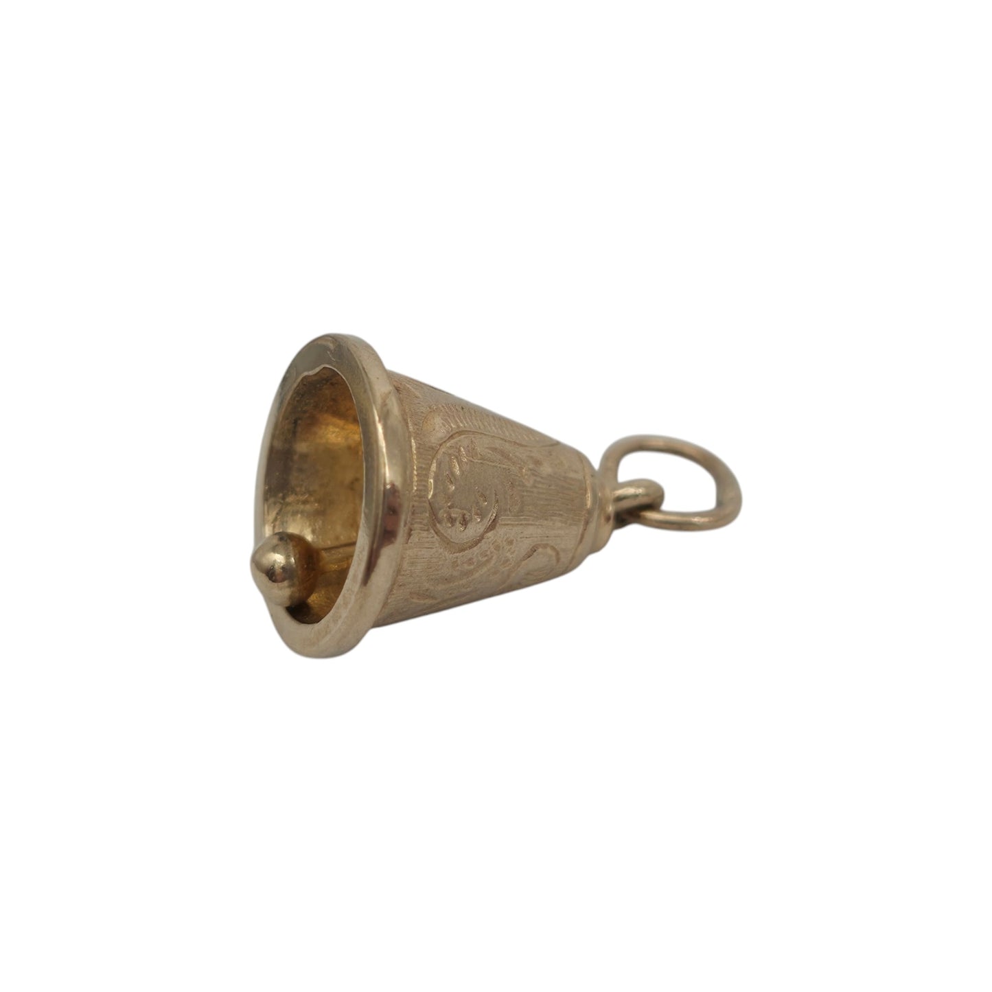 9ct Yellow Gold Decorative Bell Charm L 1.1 cm 2.8 g.