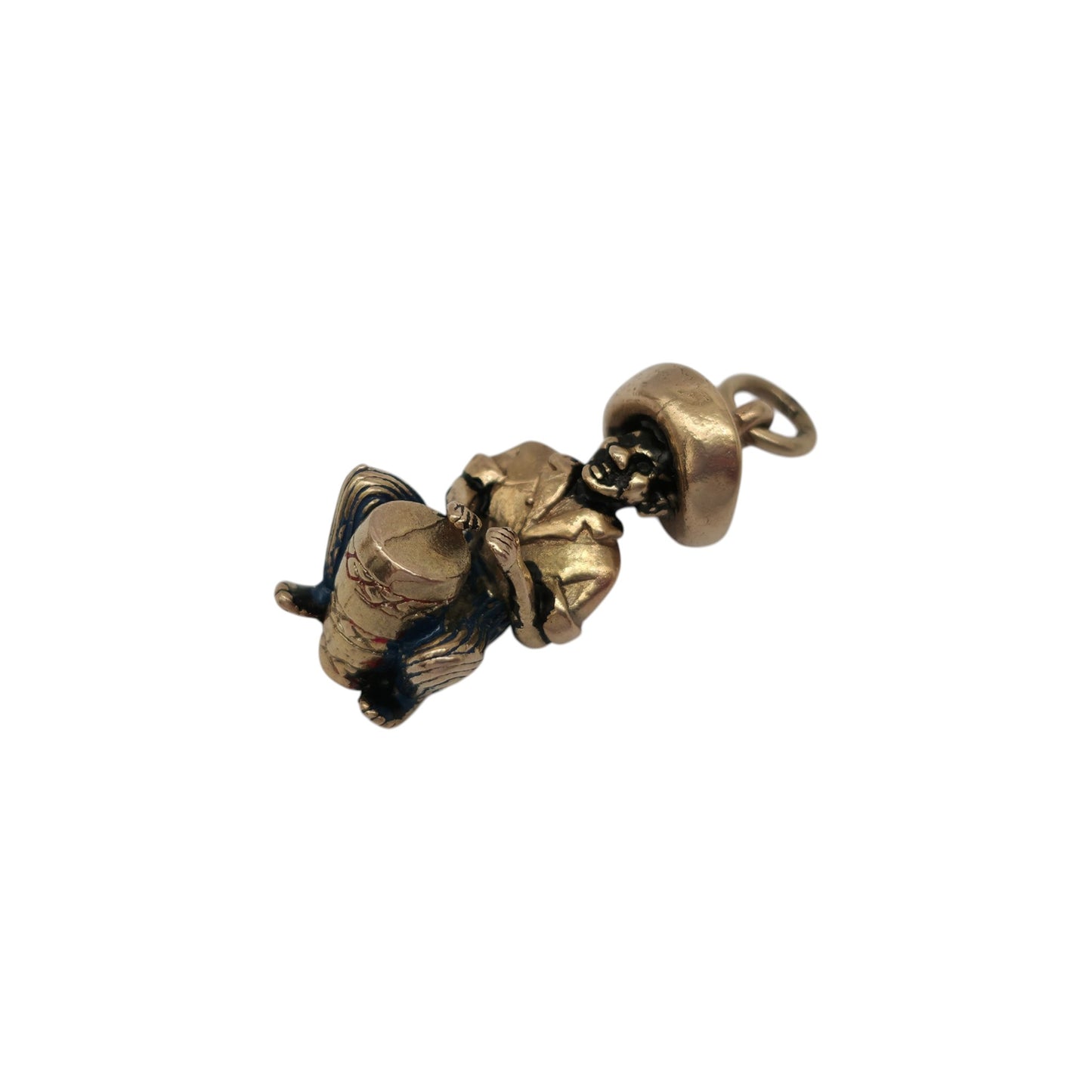 Cast 9ct 375 Yellow Gold Bermuda Drummer Charm 1960 L 1.8 cm 5.1 g.