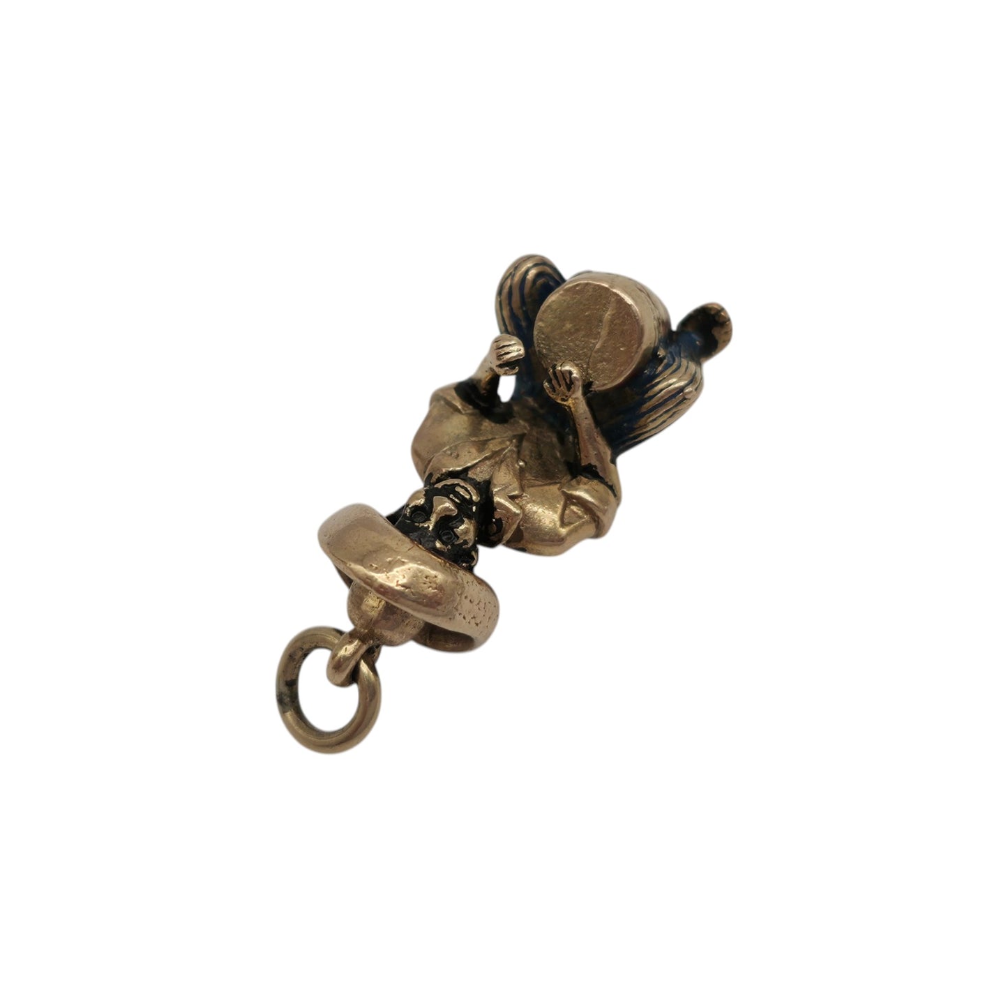 Cast 9ct 375 Yellow Gold Bermuda Drummer Charm 1960 L 1.8 cm 5.1 g.