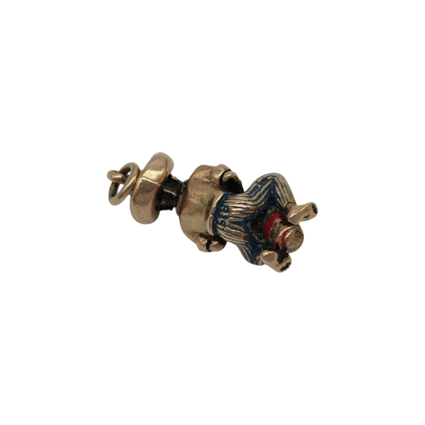Cast 9ct 375 Yellow Gold Bermuda Drummer Charm 1960 L 1.8 cm 5.1 g.