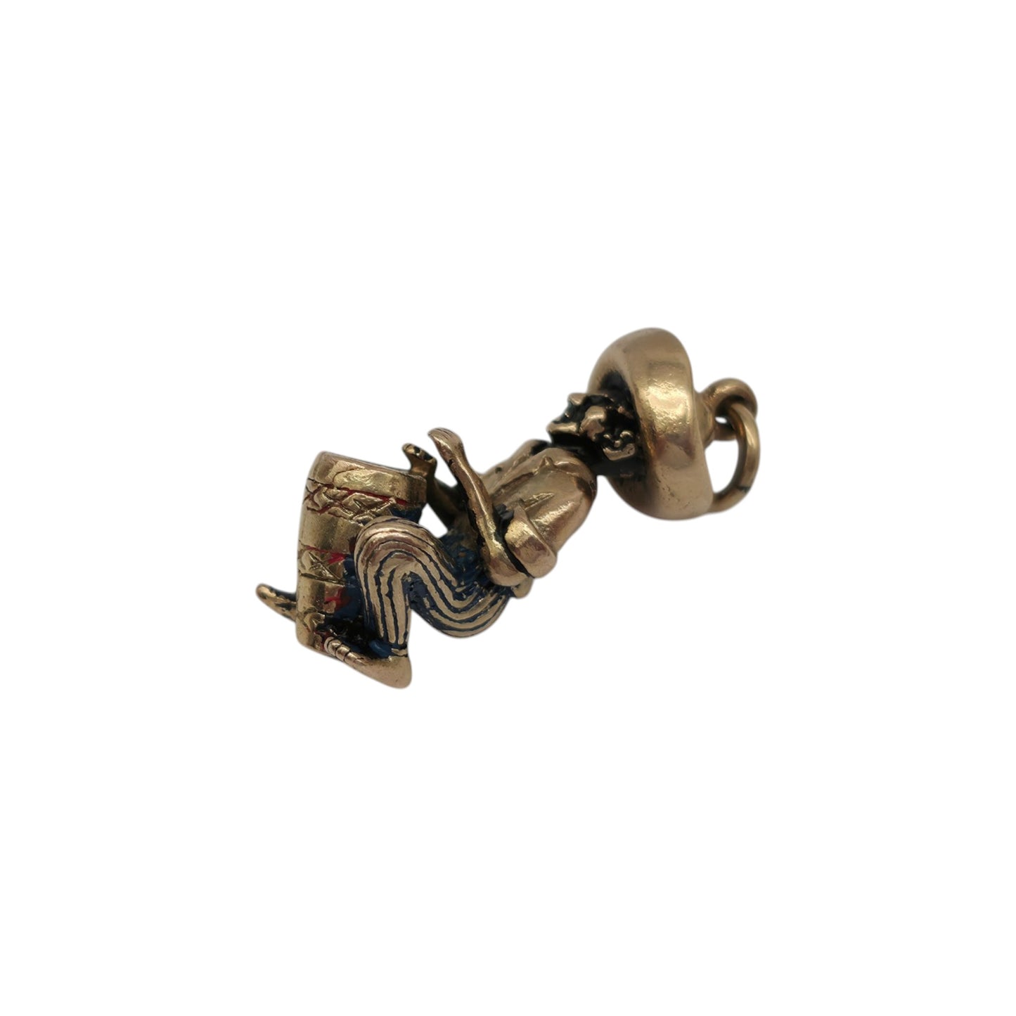 Cast 9ct 375 Yellow Gold Bermuda Drummer Charm 1960 L 1.8 cm 5.1 g.