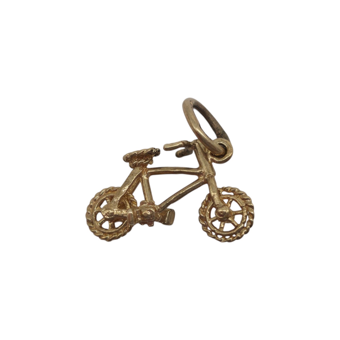 9ct 375 Yellow Gold Bicycle Charm 2003 L 1.5 cm 0.9 g.